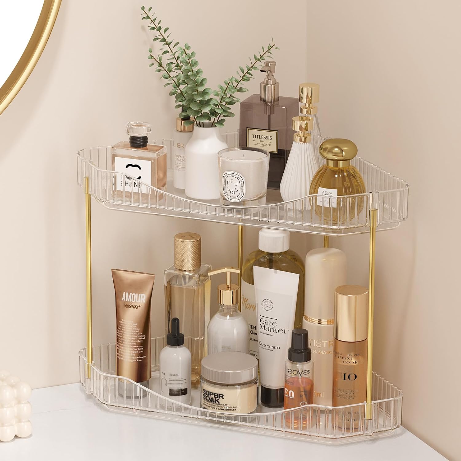 Lifewit 2-Tier Corner Bathroom Counter Organizer