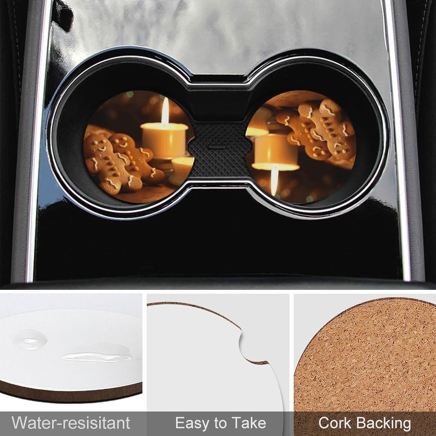 2-Piece Car Coasters for Cup Holders