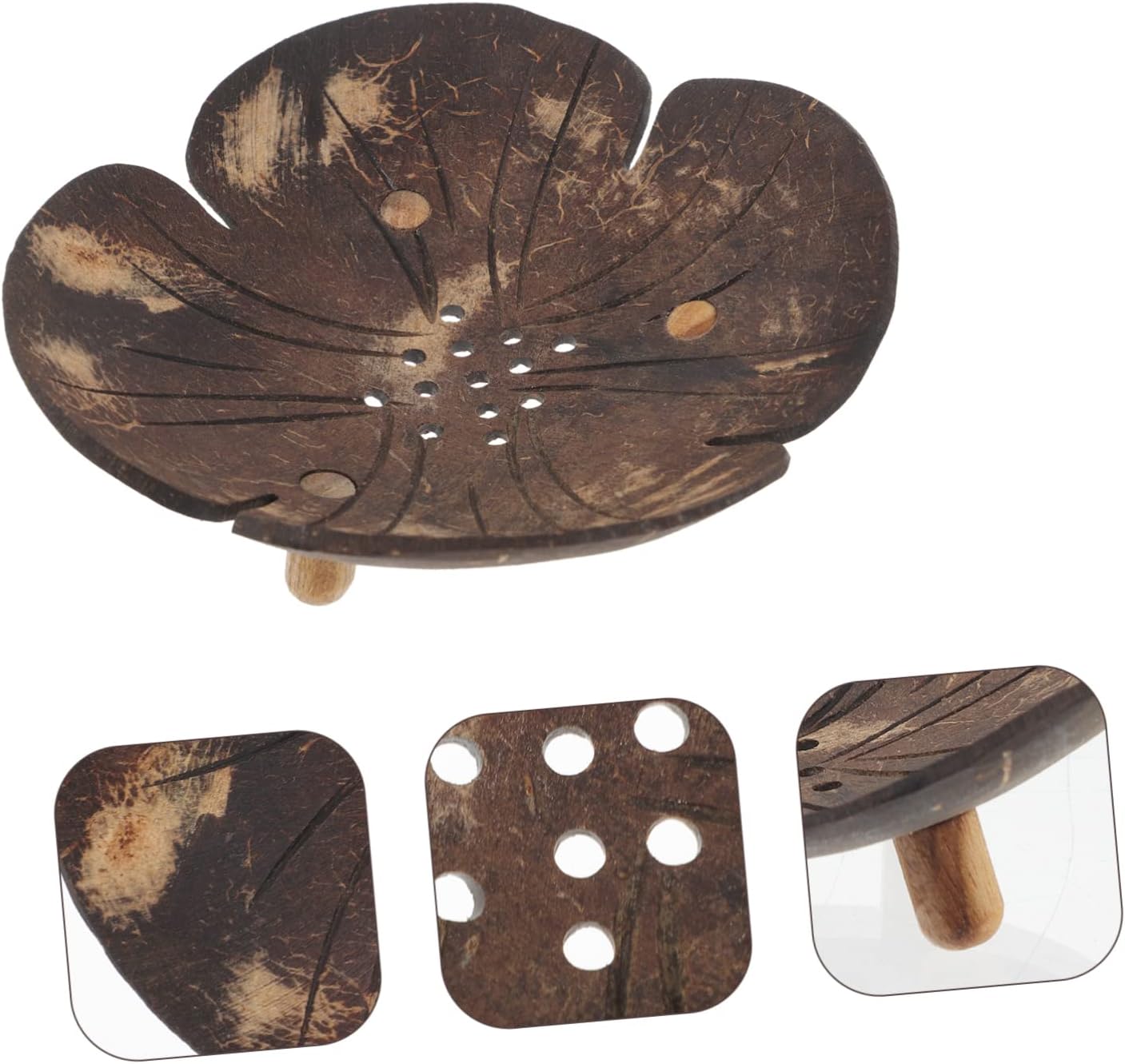 Coconut Shell Petal-Style Soap Dish for Bathroom Kitchen