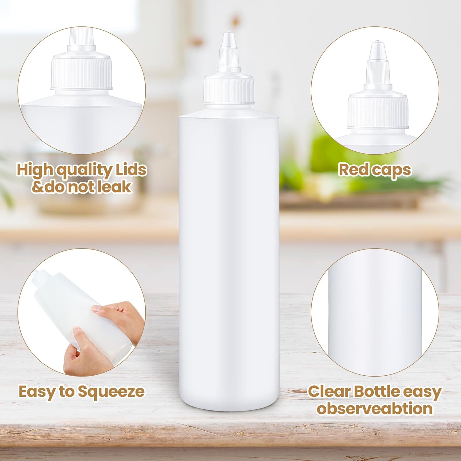 Irenare 30-Piece Plast Squeeze Bottles for Sauces