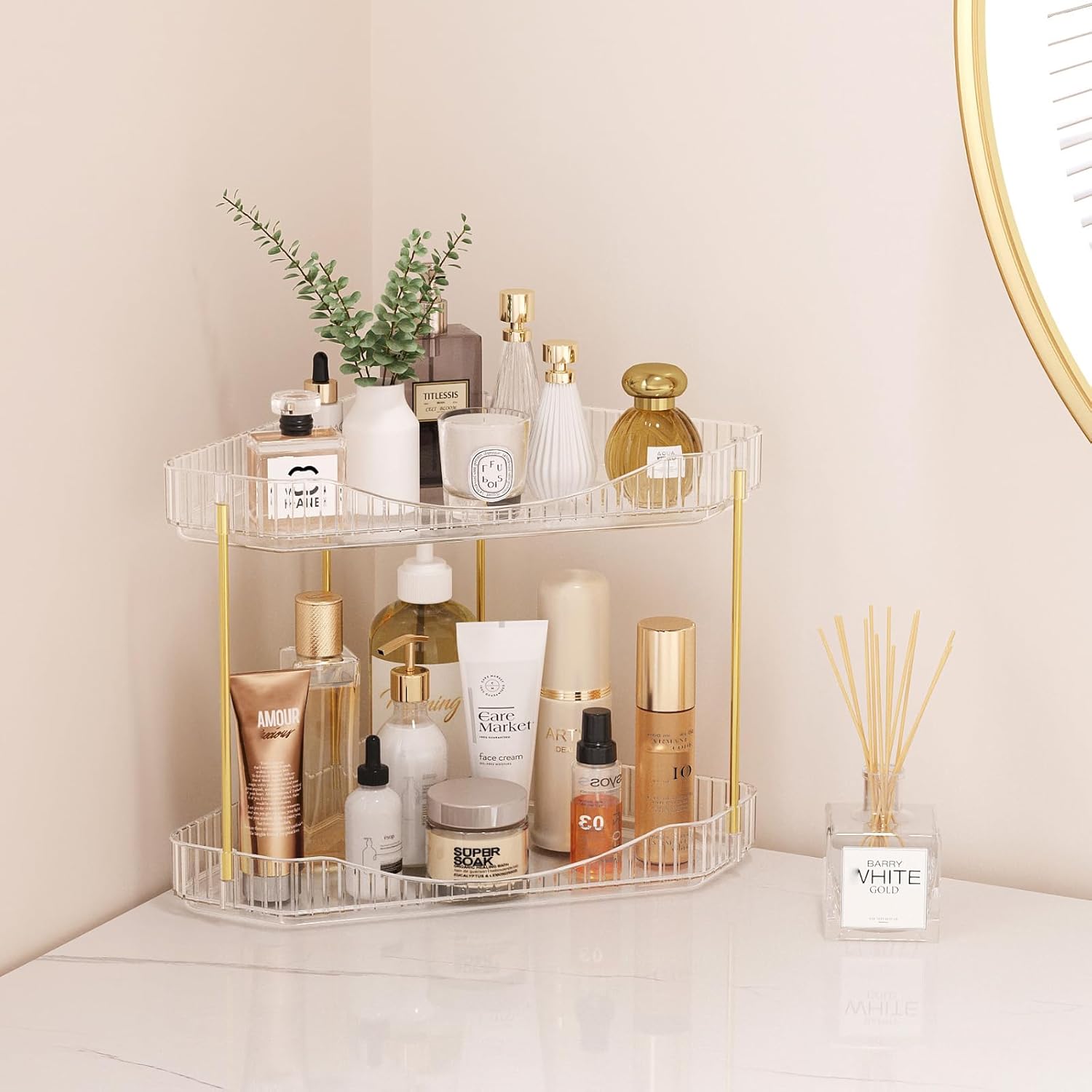 Lifewit 2-Tier Corner Bathroom Counter Organizer