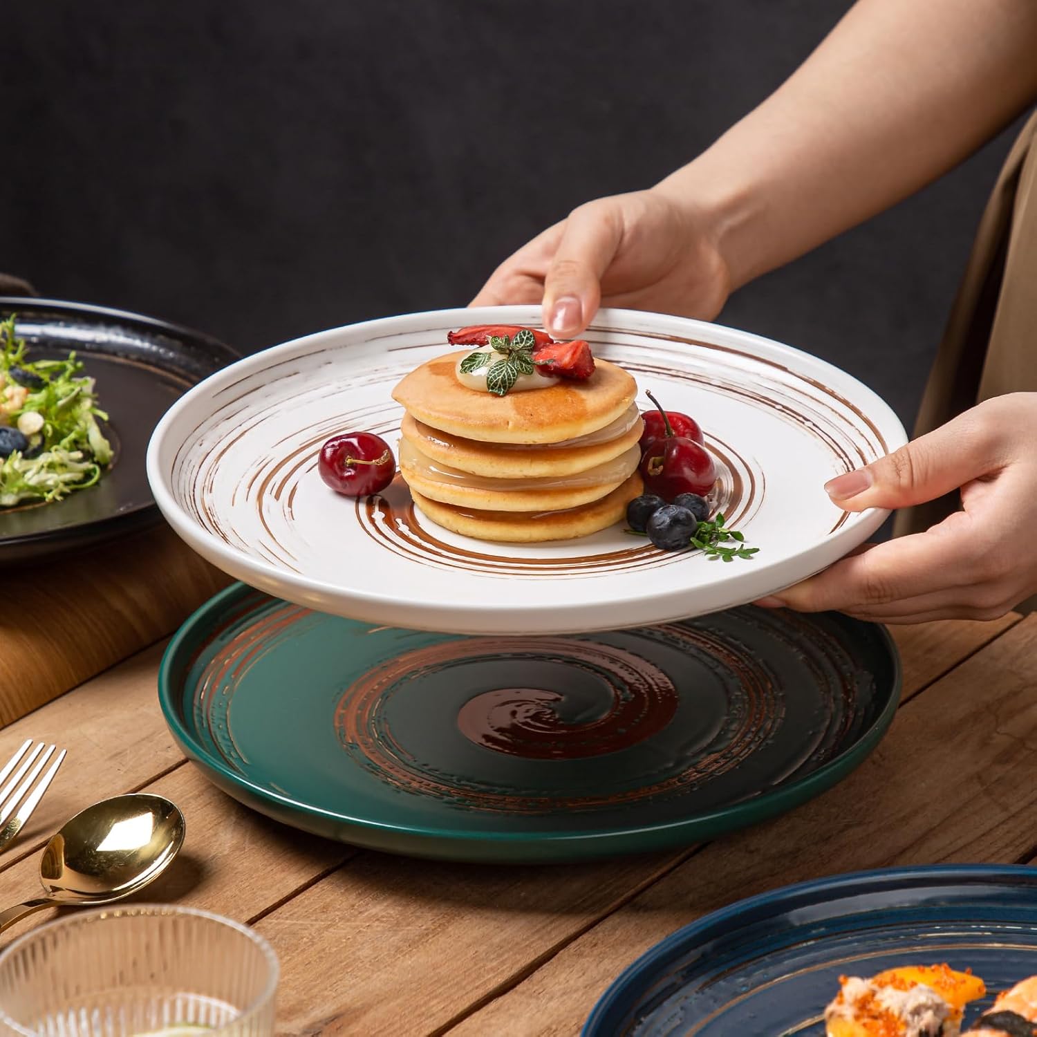 Colorful 101-inch Dinner Plates Set of 4 Classic Design