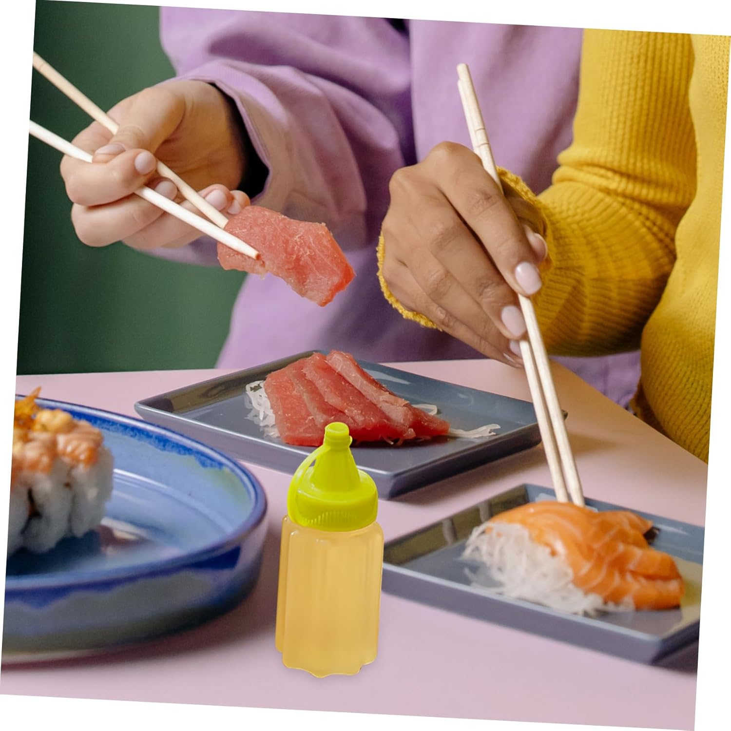 Square Storage Set for Condiment Squeeze Bottles
