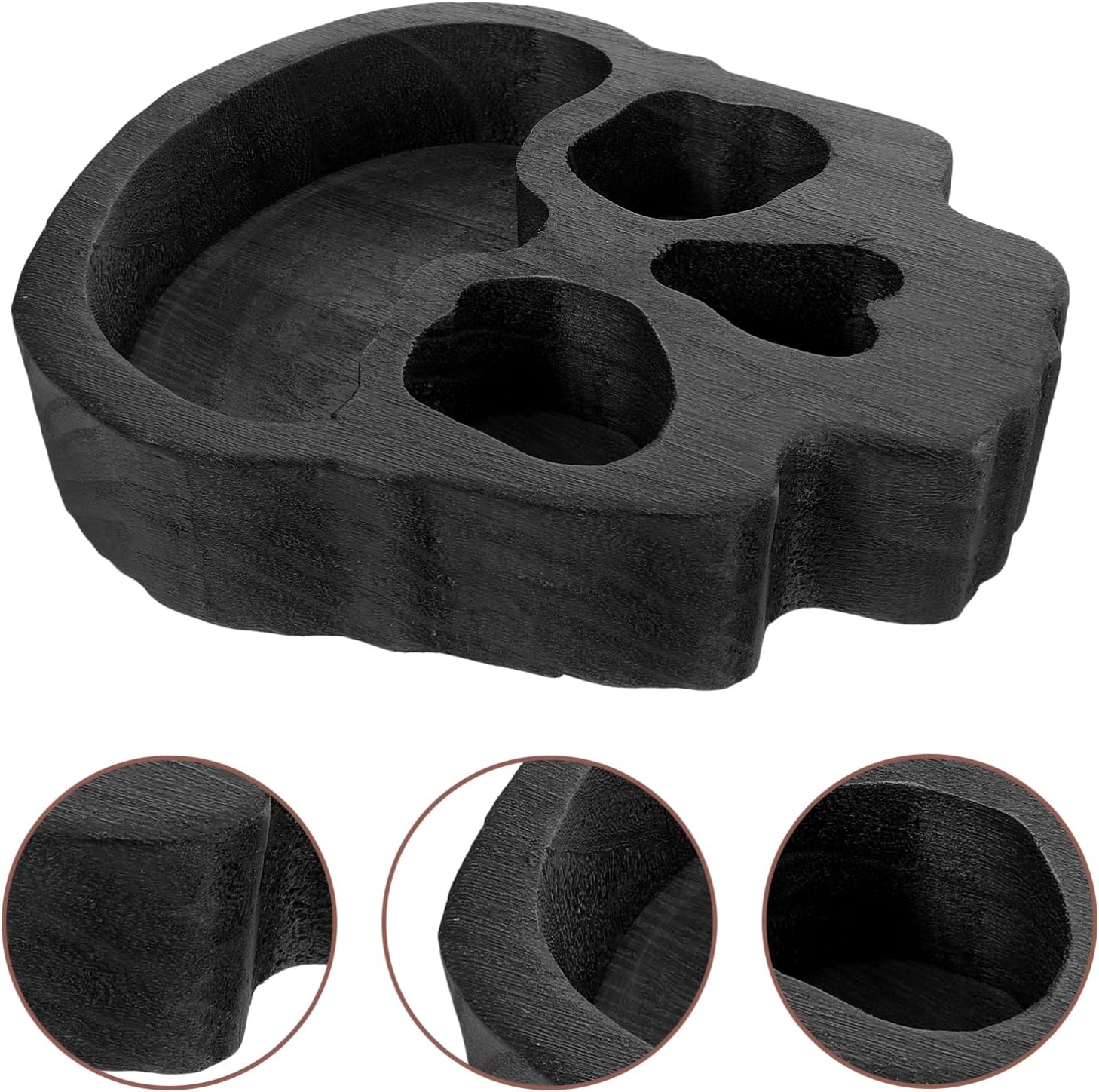 Alipis Wooden Skull Bowl Halloween Charcuterie Cheese Board