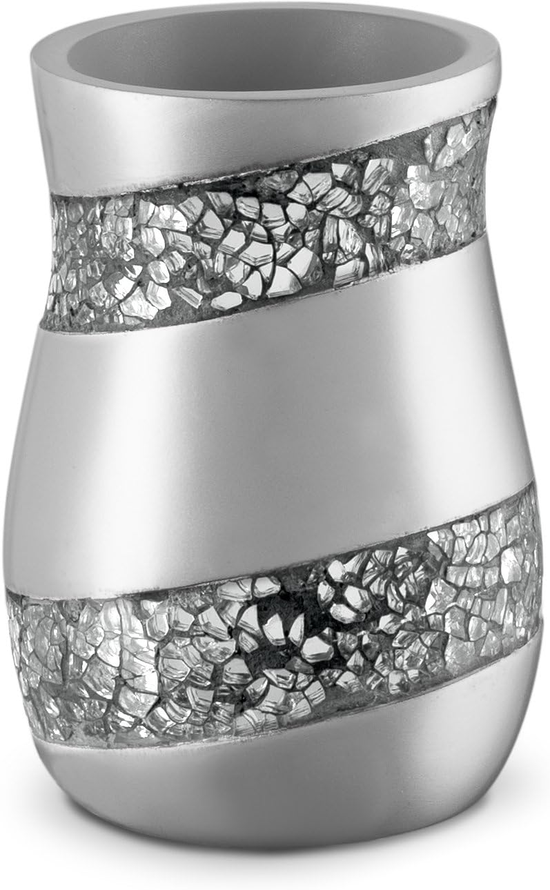 Creative Scents Silver Mosaic Electric Toothbrush and Toothpaste Holder