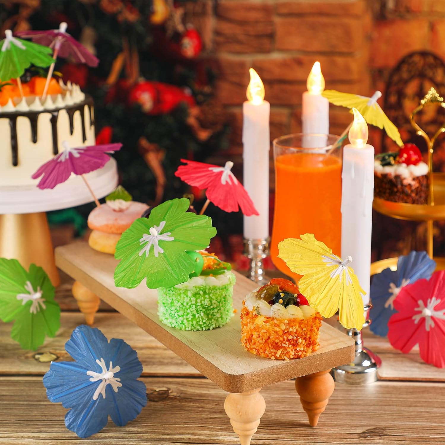 GLOWING Sunset TROPICAL Umbrella Picks Set 150
