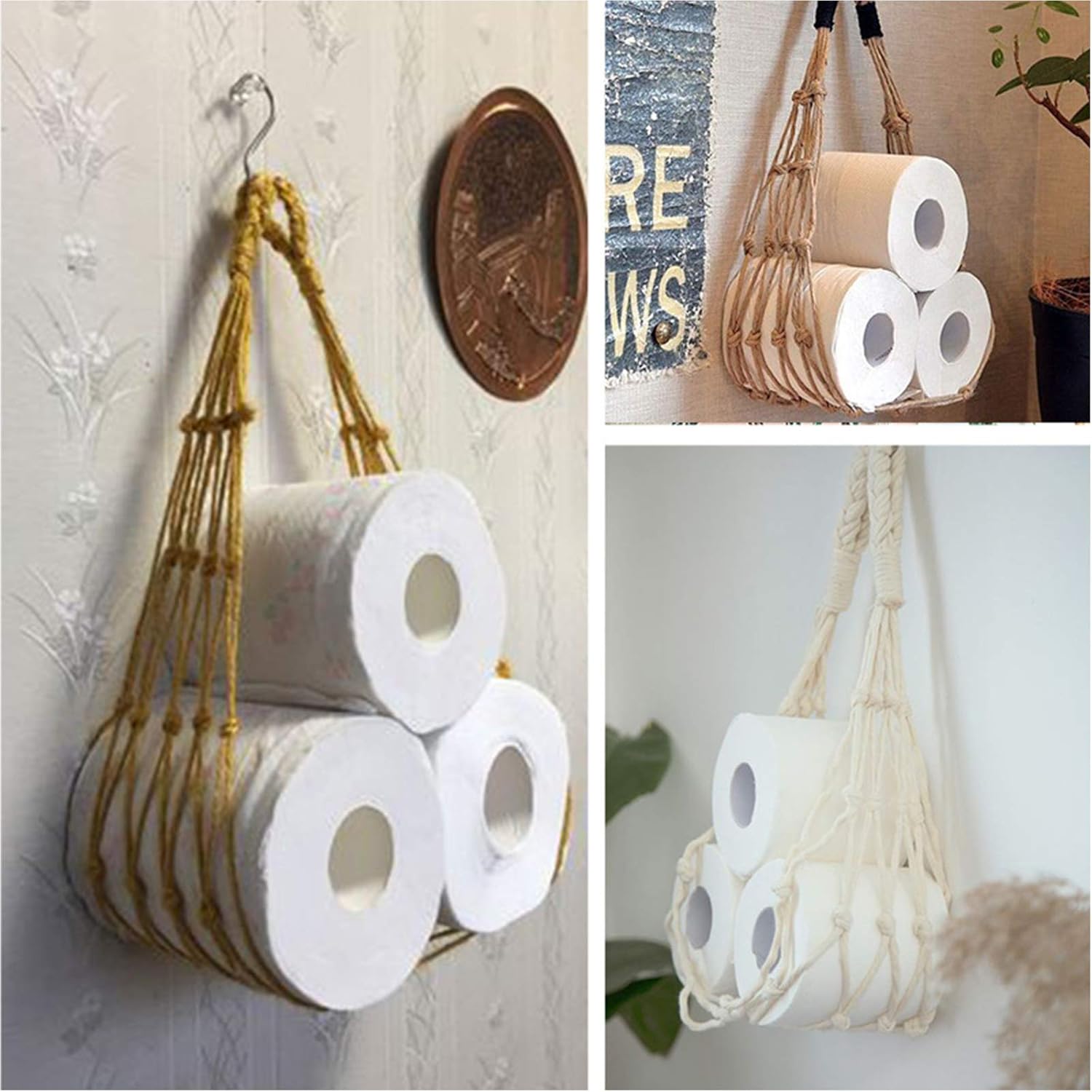 Pesine Bohemian Cotton Wall Mounted Toilet Paper Holder