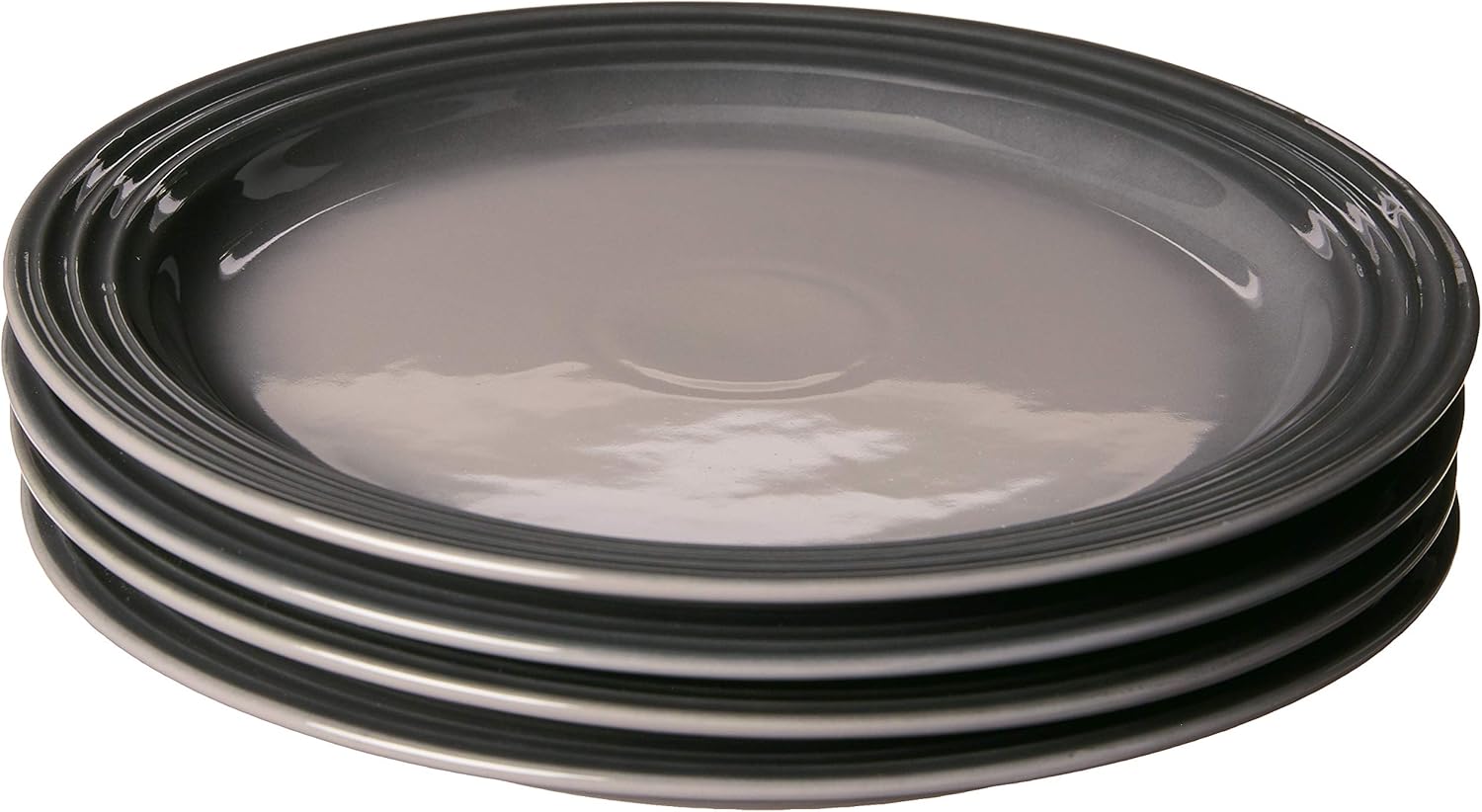 Le Creuset Stoneware Dinner Plates Oyster Design 4-Piece Set