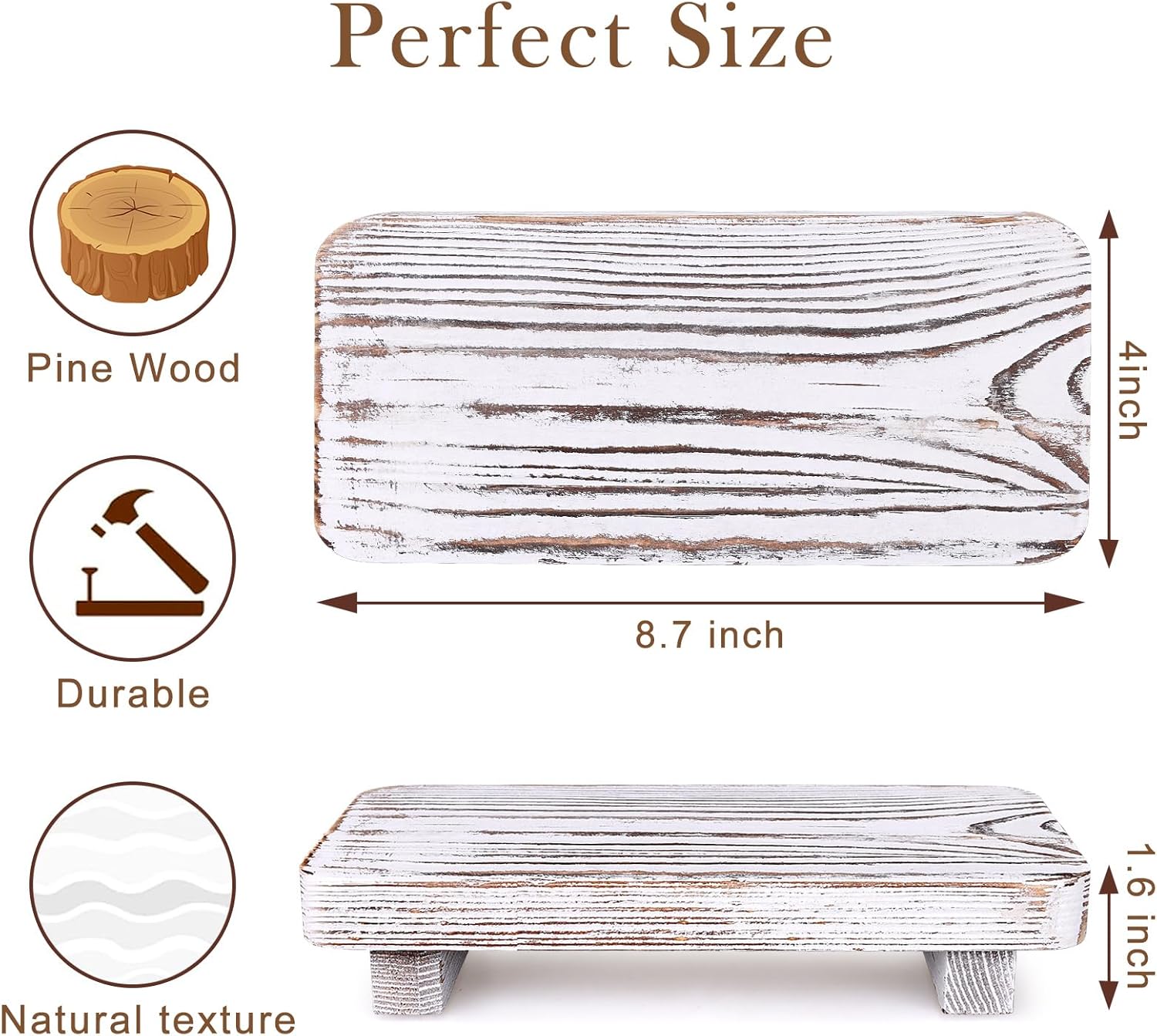 GT WCS001Bathroom Counter Organizer Wooden Pedestal Stand White for Sink Decor Organization