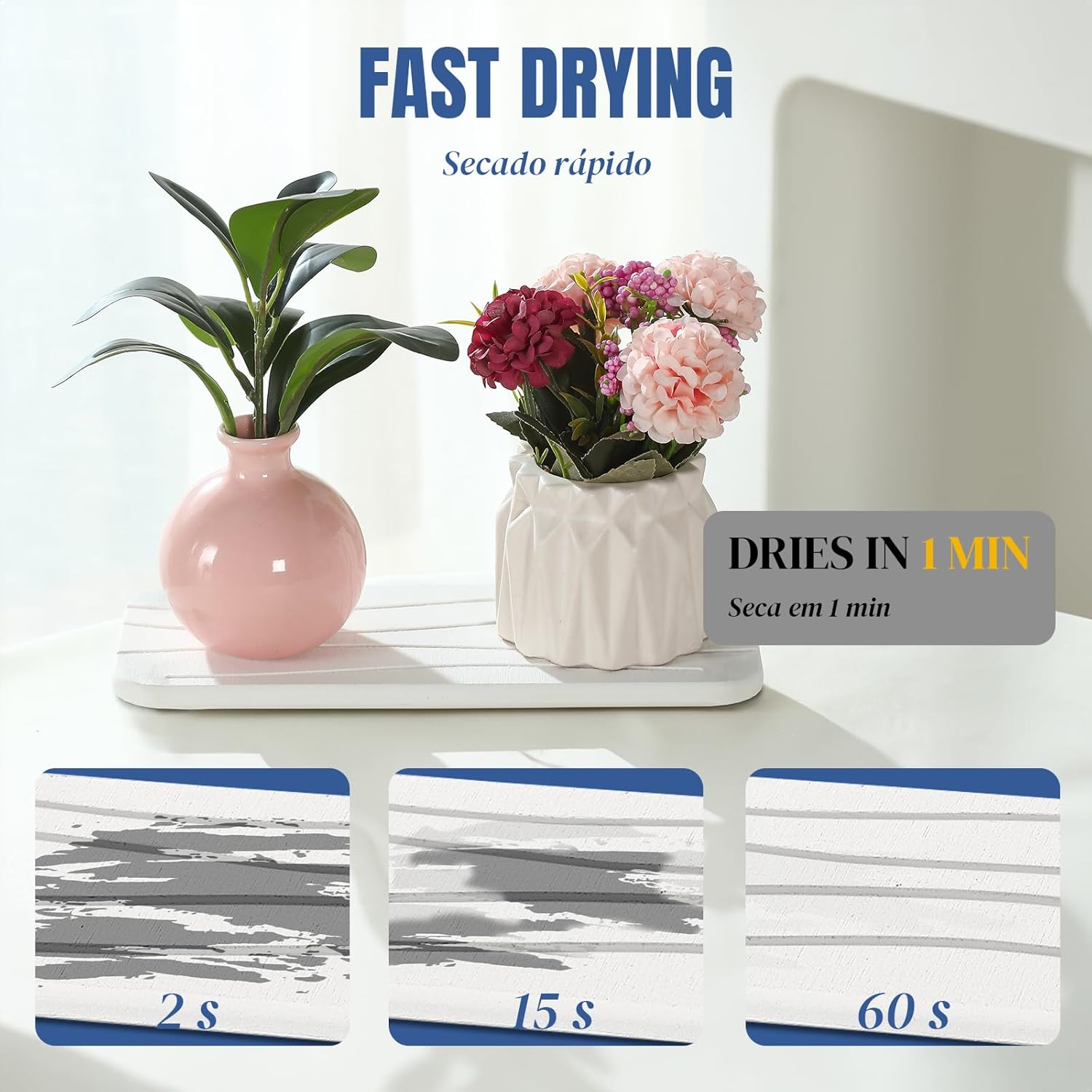 Plentio Fast Drying Diatomite Bathroom Tray