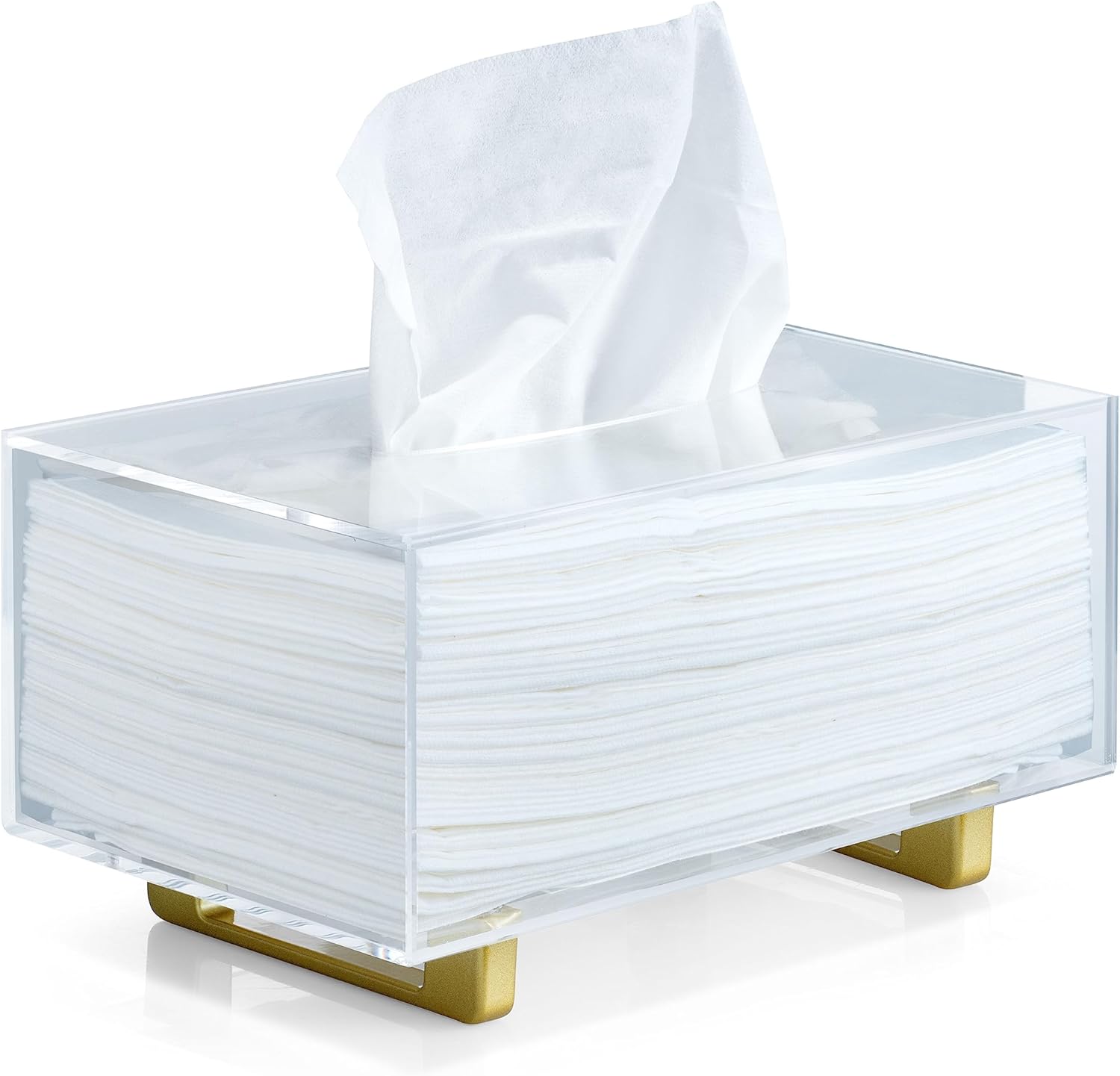 YoBa Acrylic Tissue Box Holder with Gold Legs