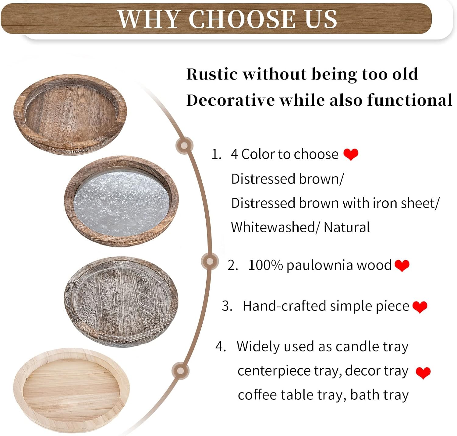 Hanobe Rustic Wooden Serving Tray