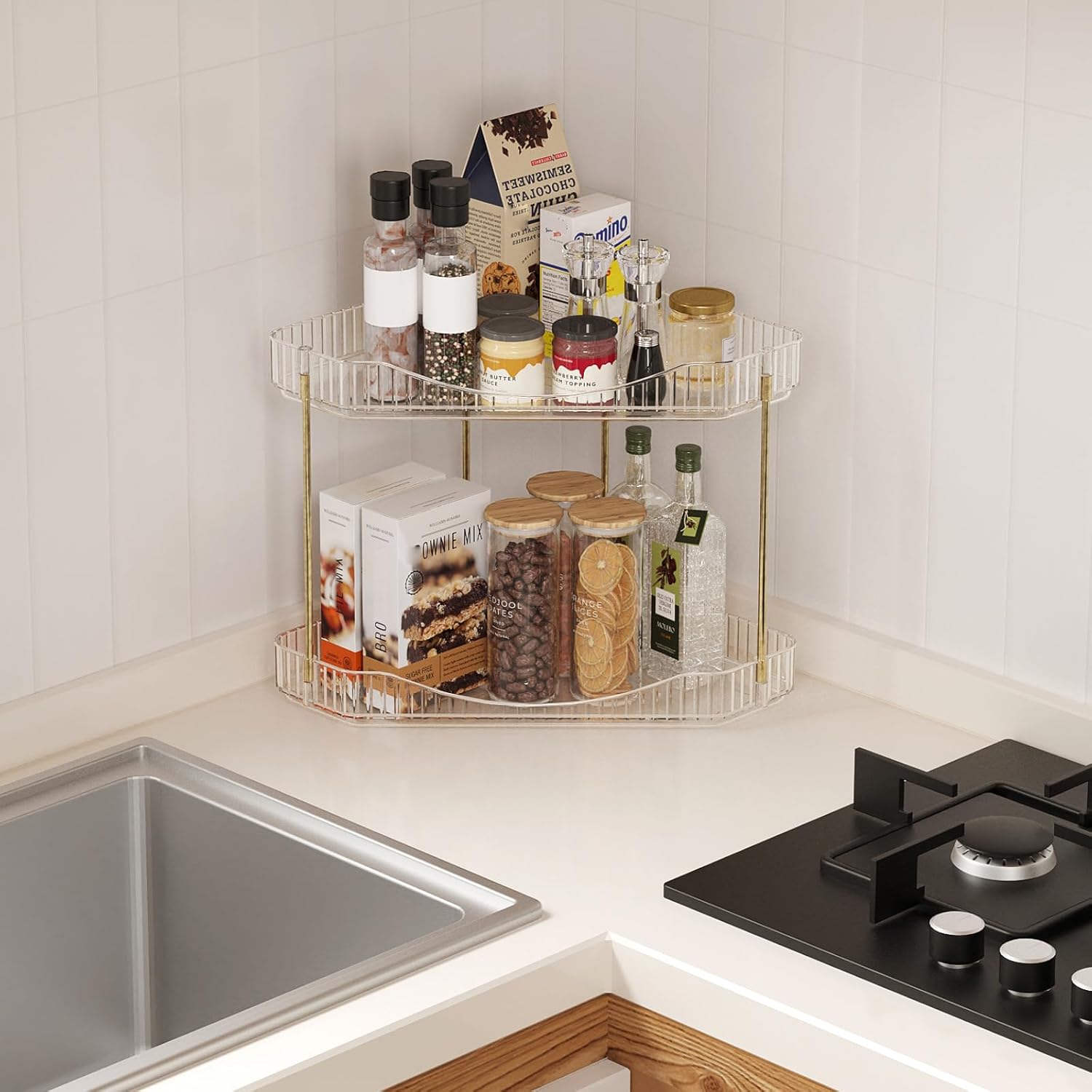 Lifewit 2-Tier Corner Bathroom Counter Organizer