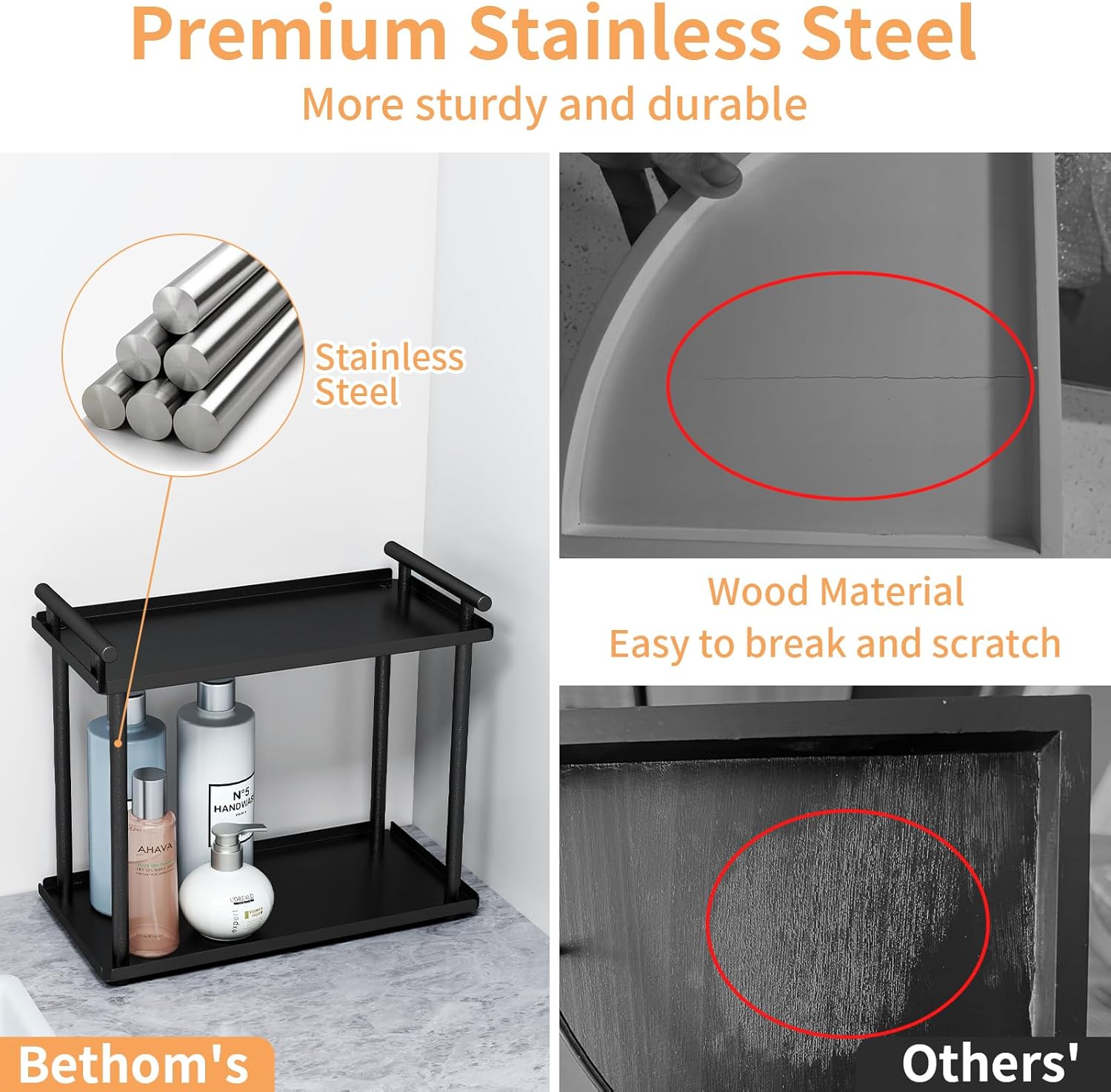 Space-Saving 2-Tier Bathroom Organizer for Skincare Makeup Storage