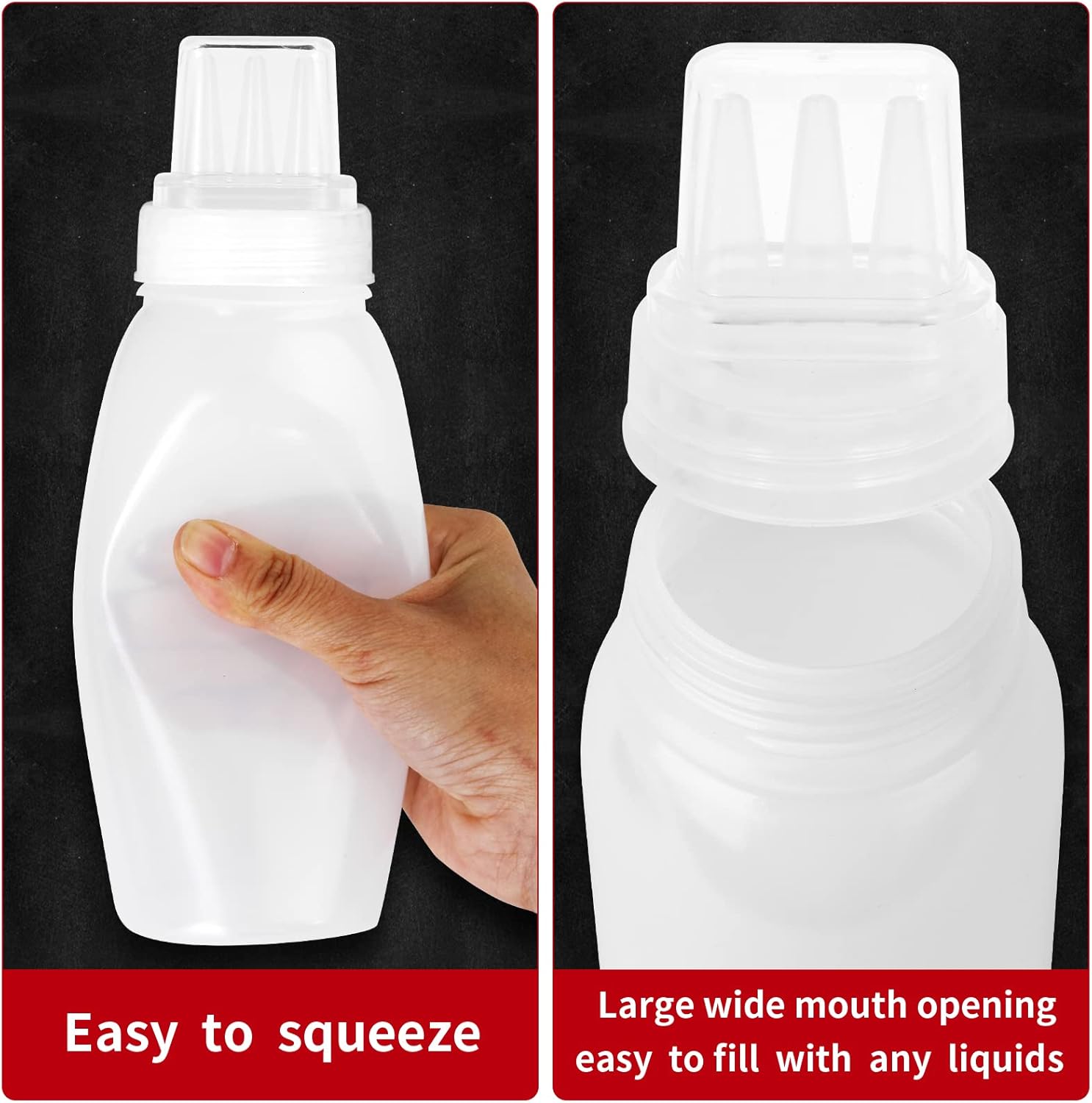 3-Pack Porous Condiment Squeeze Bottles 13oz