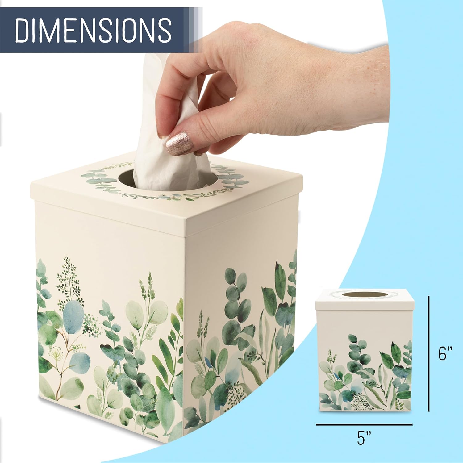Cube 6x5 Iron Metal Tissue Box Organizer