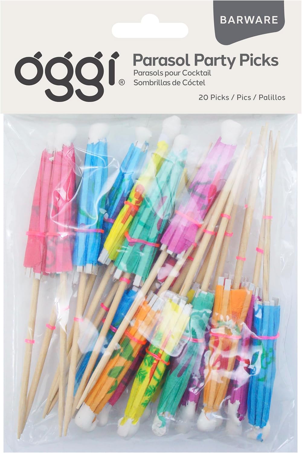 Stylish 20-Piece Cocktail Umbrellas