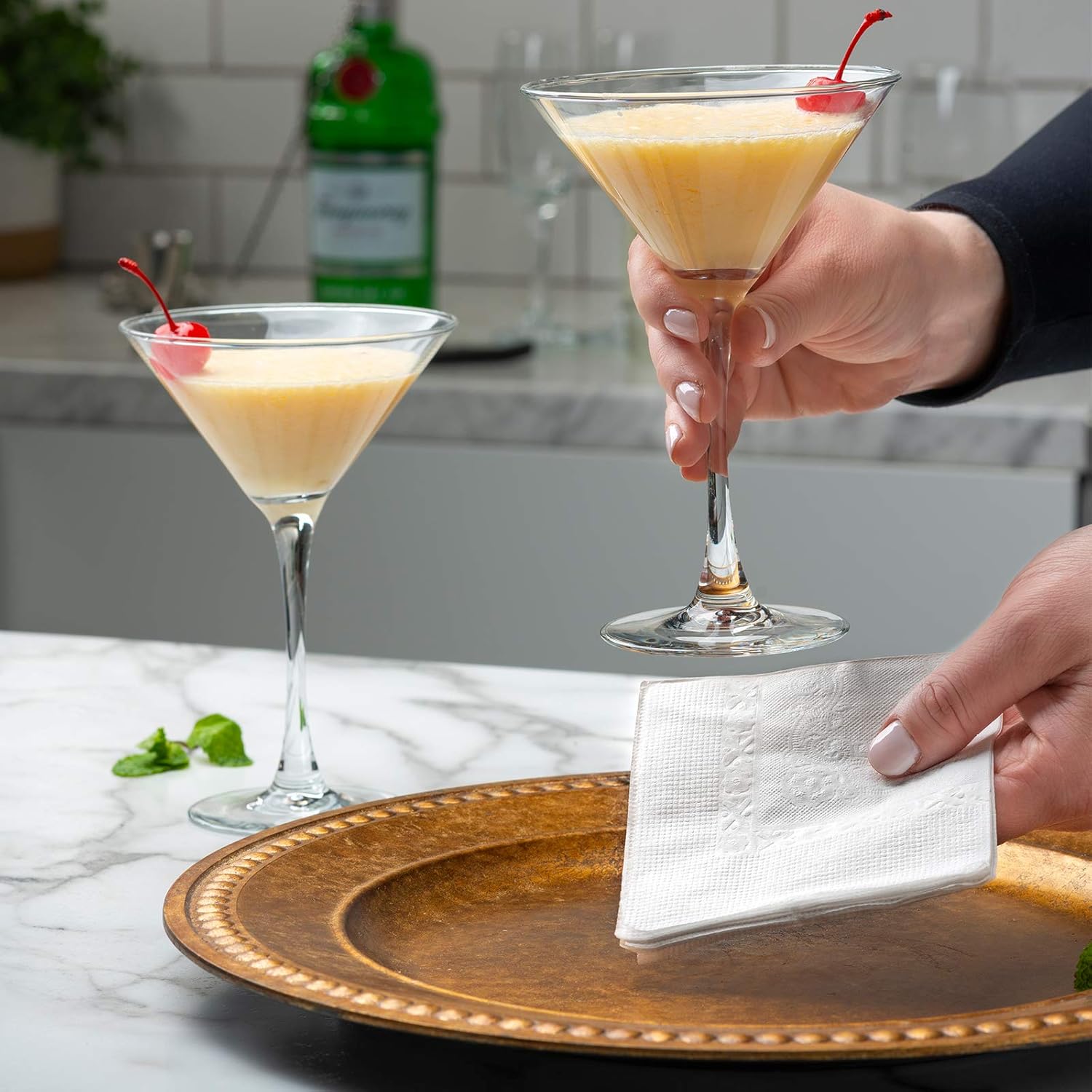 GUSTO 500 Count White Cocktail Napkins Versatile Premium and Elegant