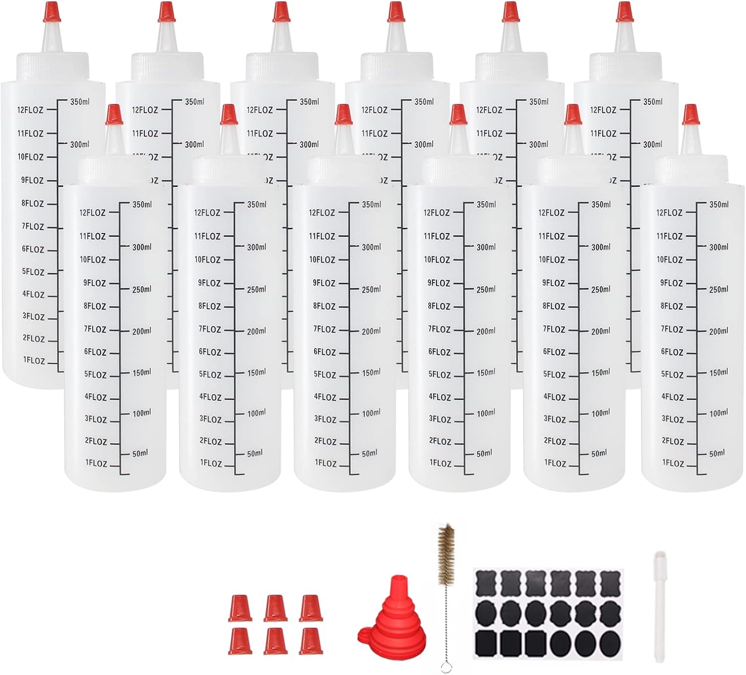 12-Pack Squeeze Condiment Bottles