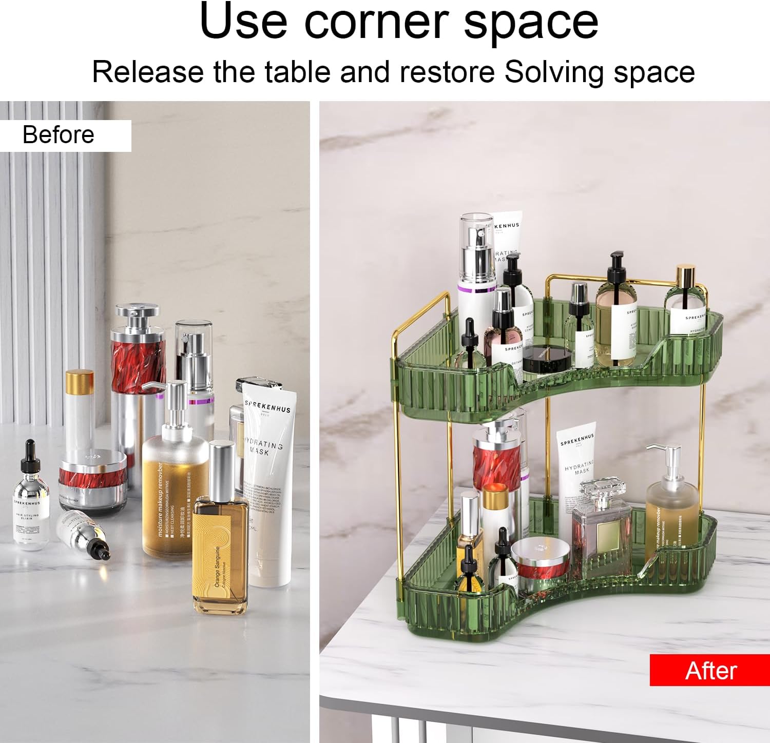 GTI 2-Tier Bathroom Organizer Multi-Functional Corner Organizer