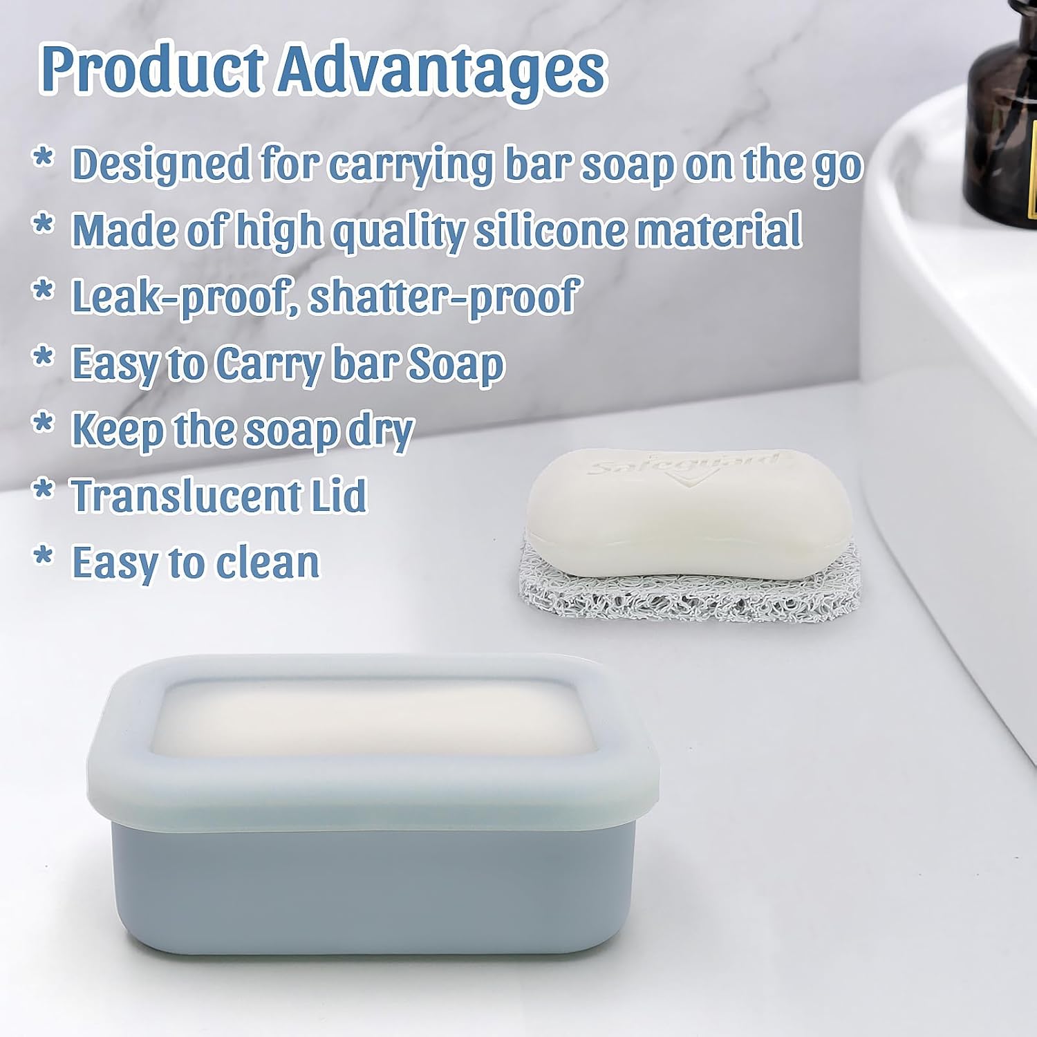 OZNER Enhanced Leak-Proof Soap Container with Drainage Pad