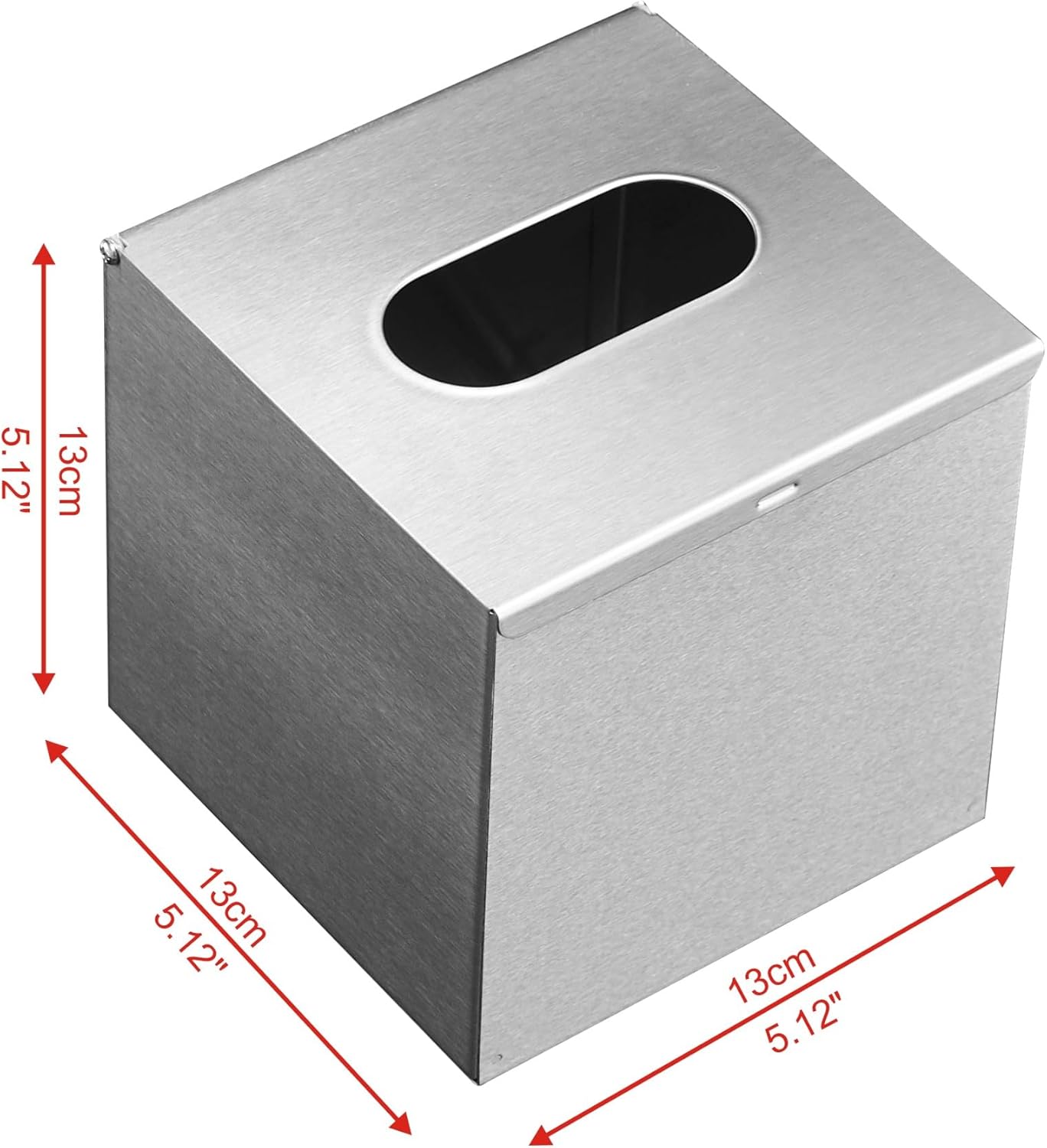 JunSun Square Tissue Box Holder - Stainless Steel Brushed Nickel 5x5x5