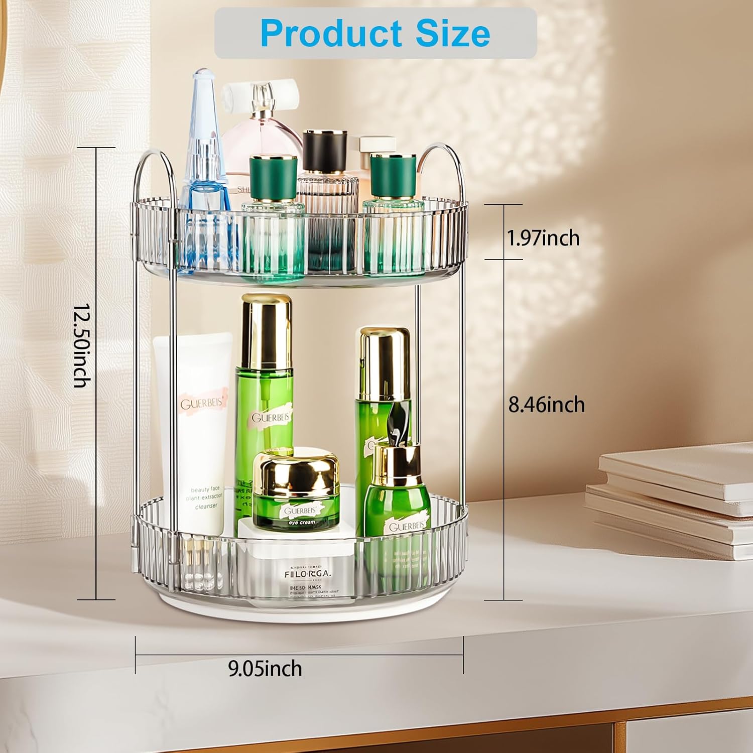 Get organized with Niluks 360-degree rotating makeup organizer Place your essentials anywhere anytime