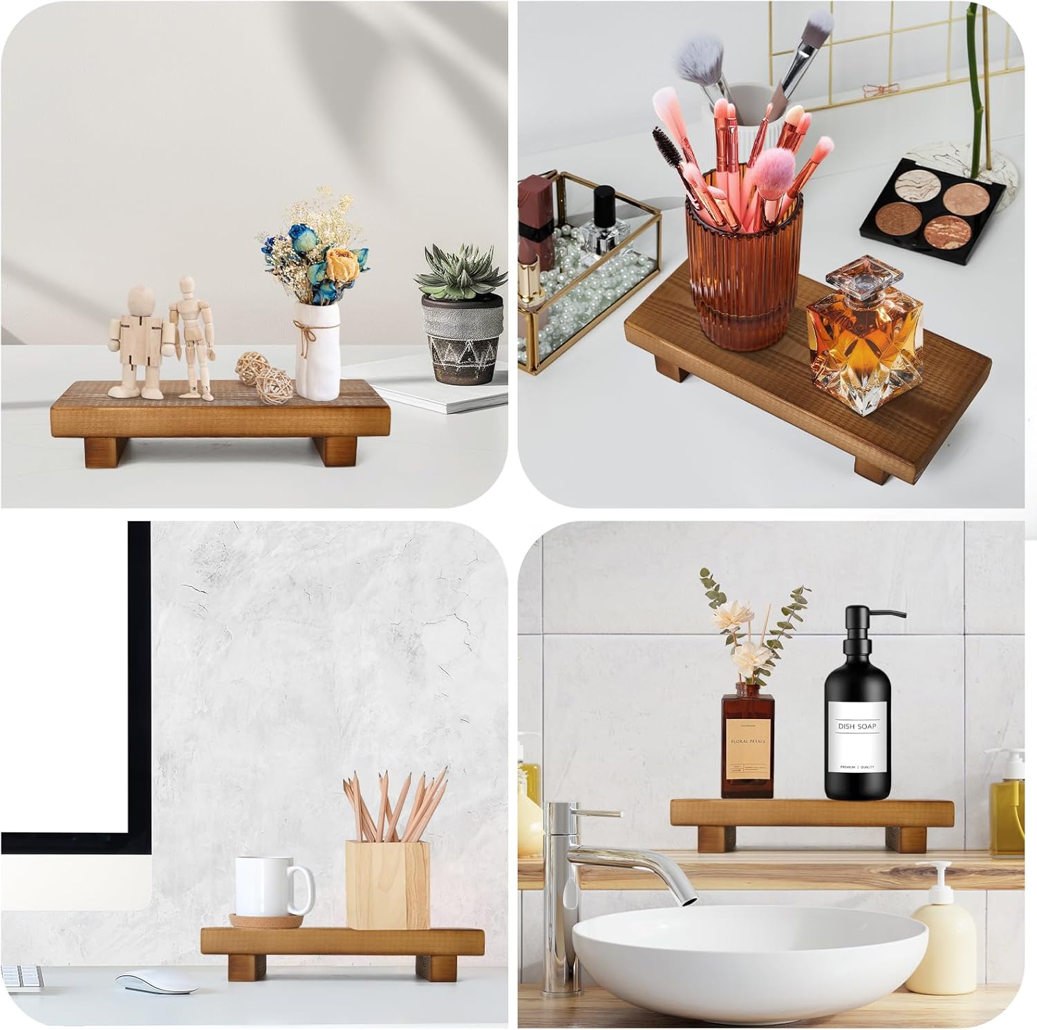 Handmade Wooden Bathroom Soap Holder - Rustic farmhouse decor tray