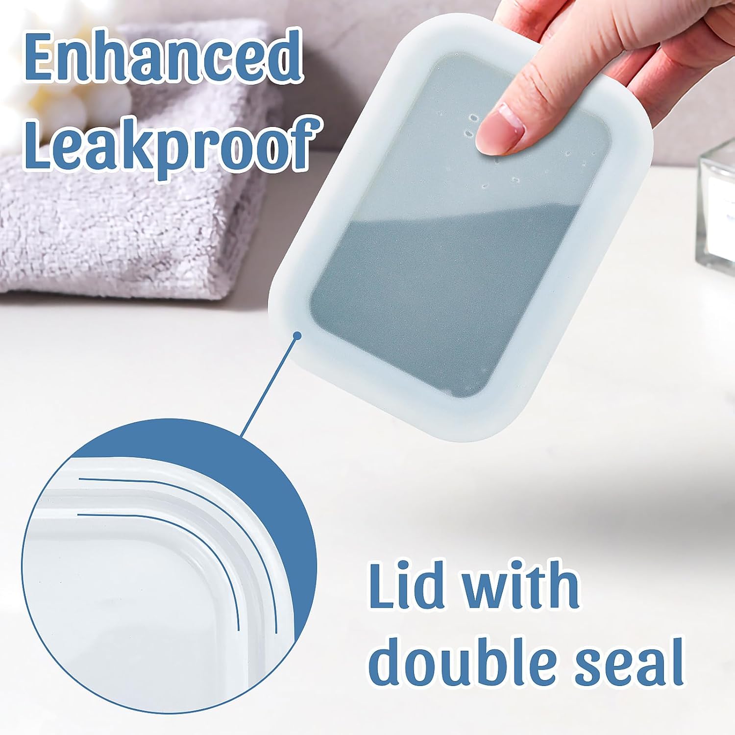 OZNER Enhanced Leak-Proof Soap Container with Drainage Pad