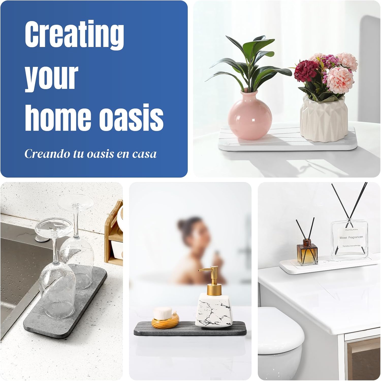 Plentio Fast Drying Diatomite Bathroom Tray