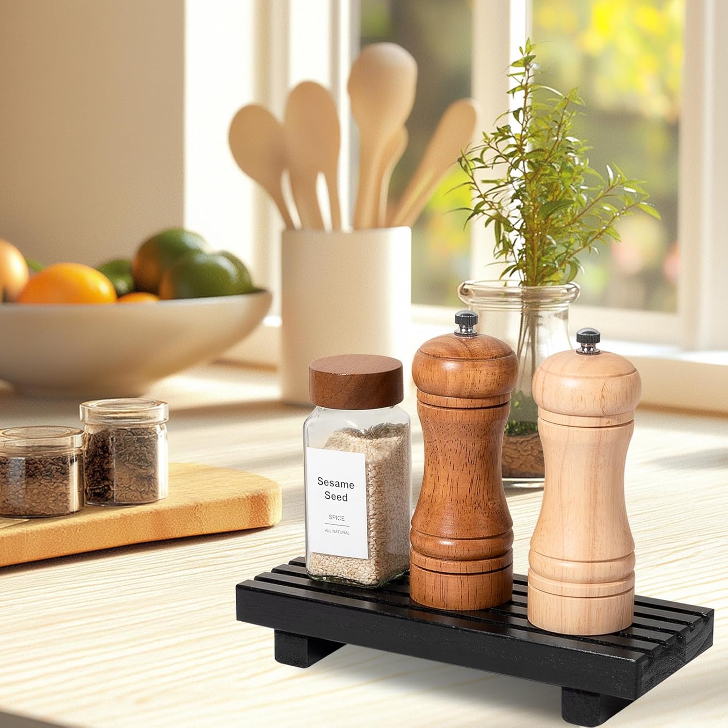 Durable Wooden Bathroom Tray Pedestal Stand for Kitchen Bathroom
