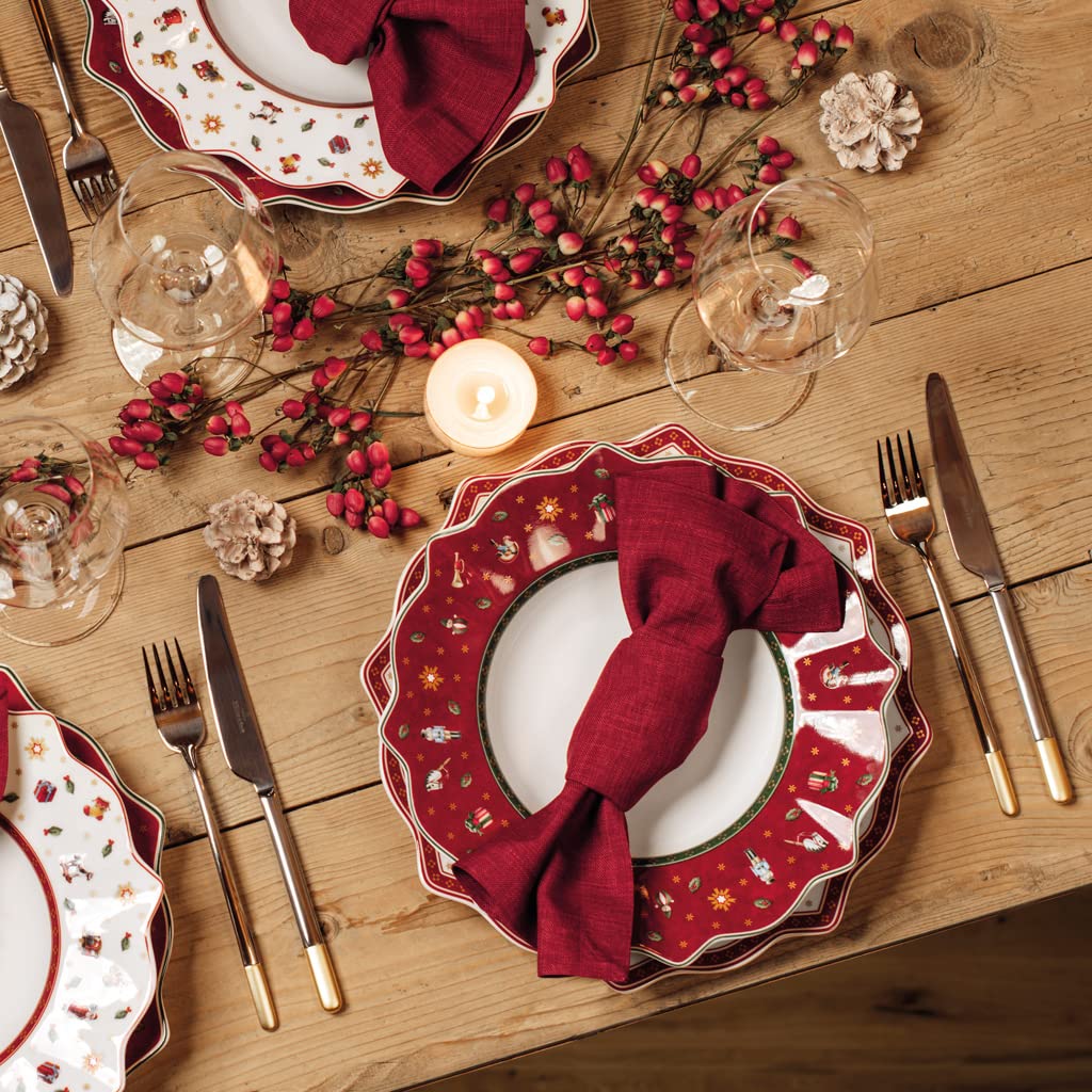 Villeroy Boch Delight Dinner Plate Red Christmas Table Centrepiece