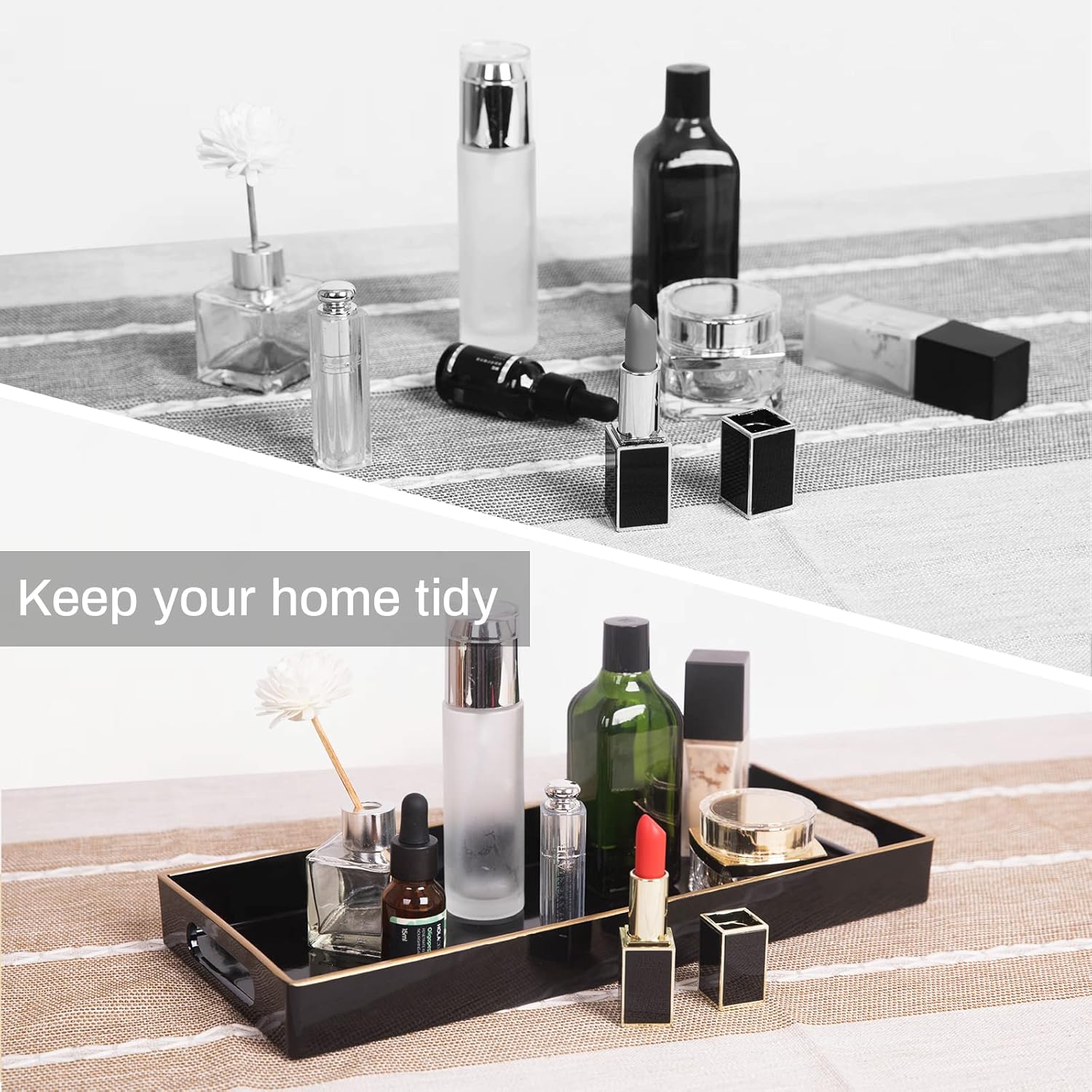 MAONAME Black Bathroom Vanity Tray