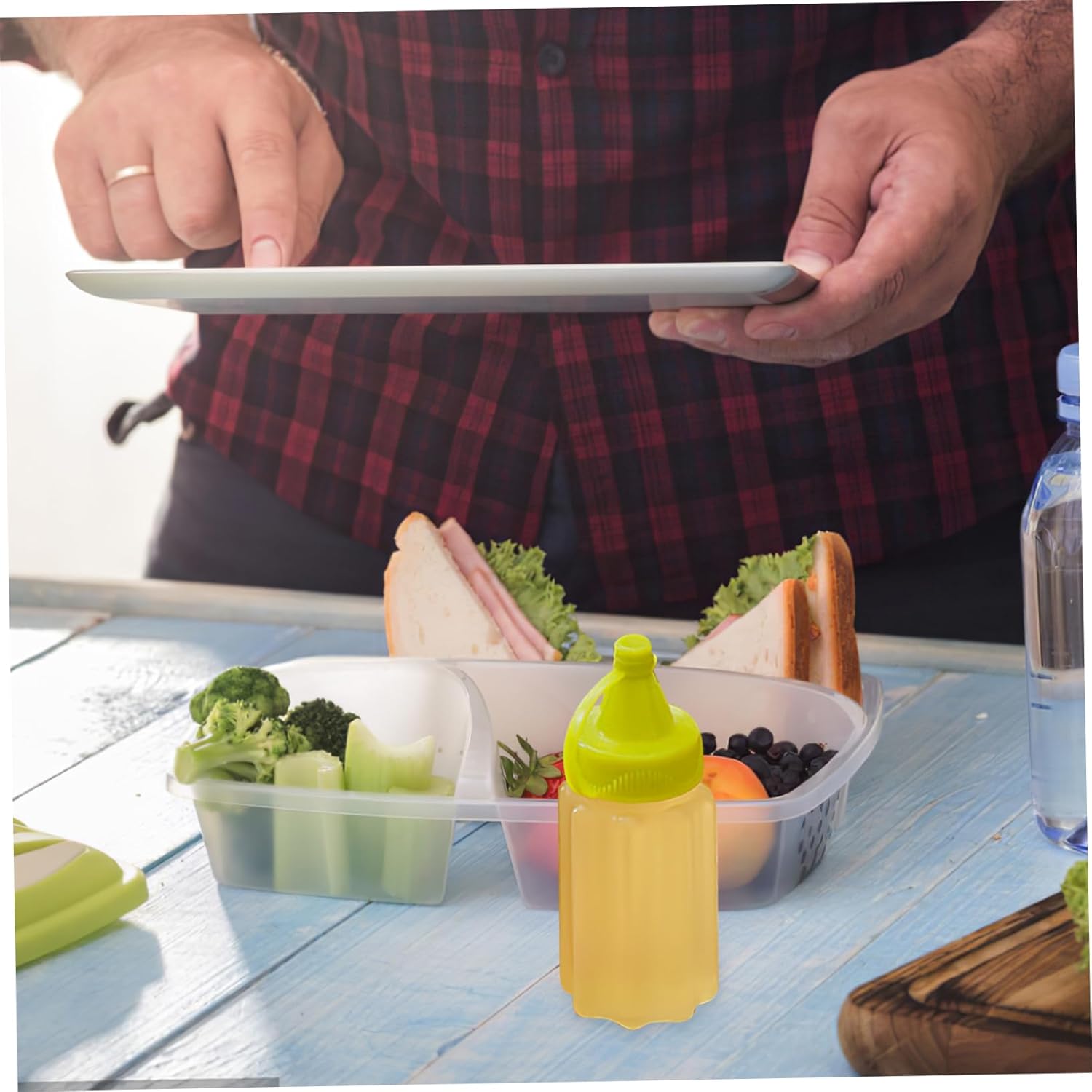 Square Storage Set for Condiment Squeeze Bottles