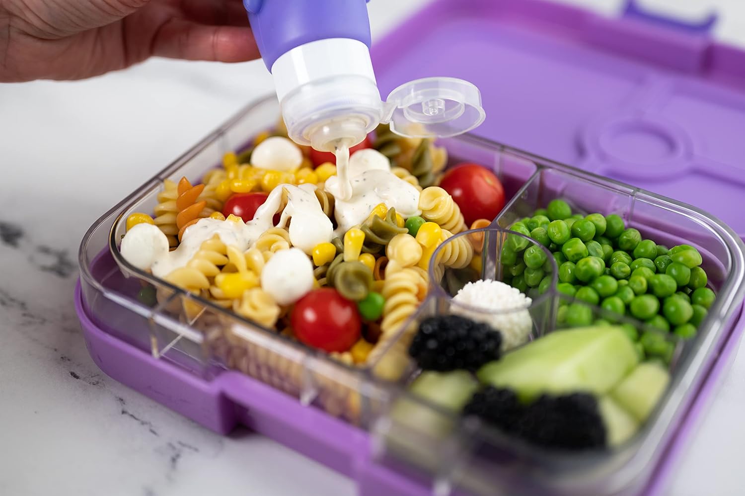 Yumbox Unicorn Mini Squeeze Bottles Set of 3 - Leakproof Safe and Perfect for Lunch