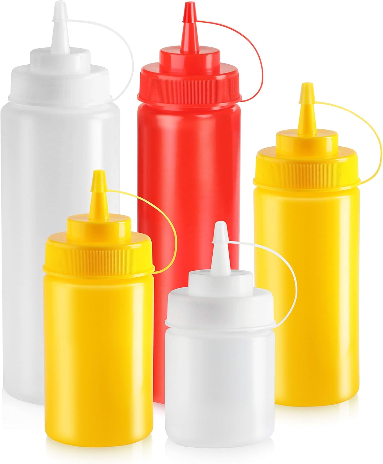 New Star Foodservice 32 oz Squeeze Bottles Pack of 6 Yellow