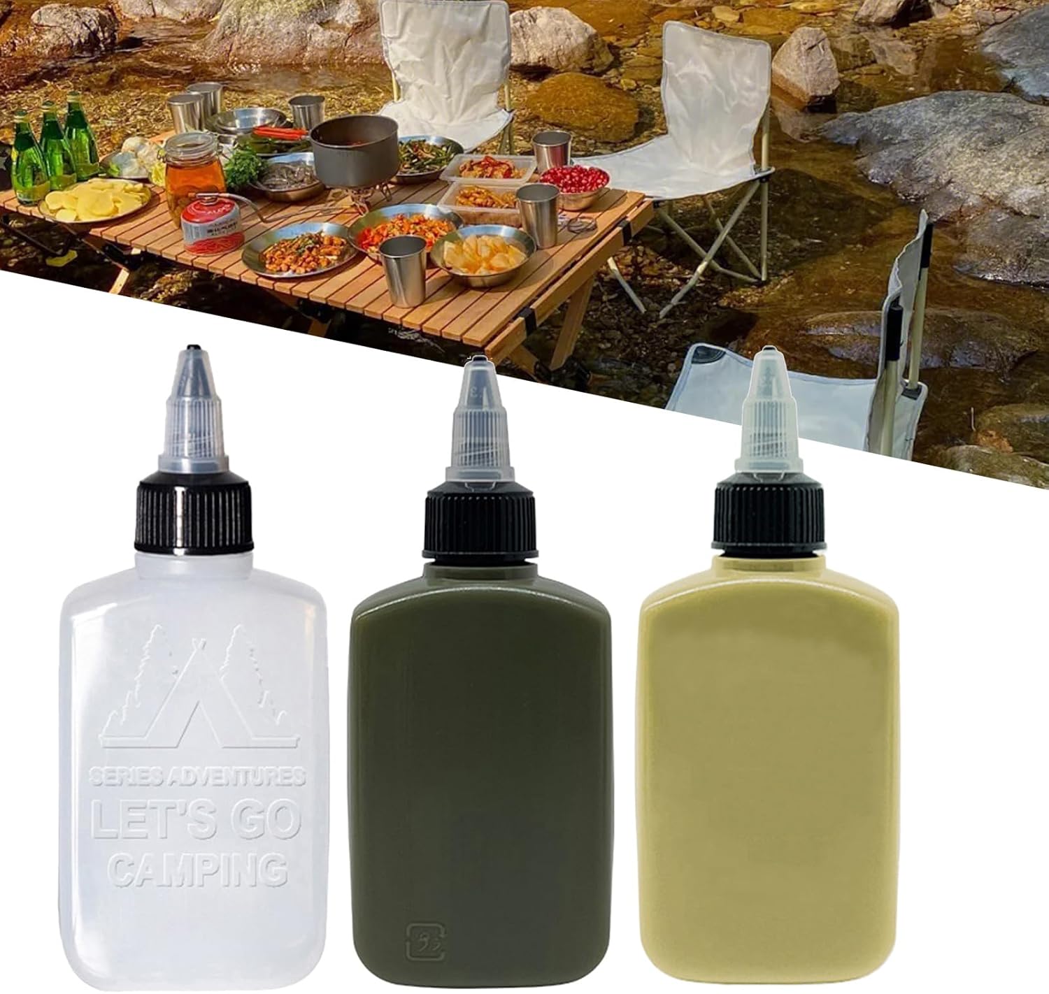 Small Squeeze Bottles Tote Travel Oil Jar 100ml for Camping Kitchen Cooking