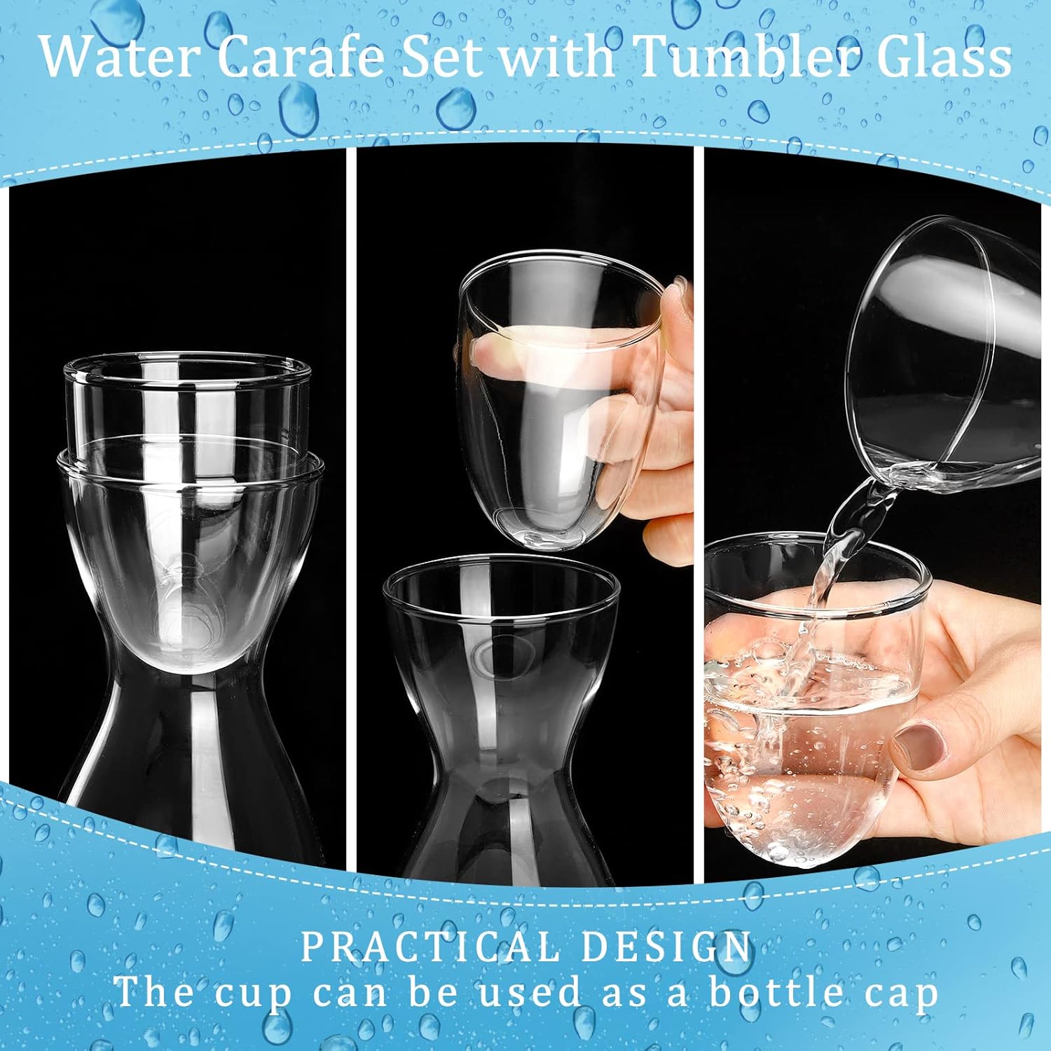 CHENGU Bedside Water Carafe Set for Clean Living
