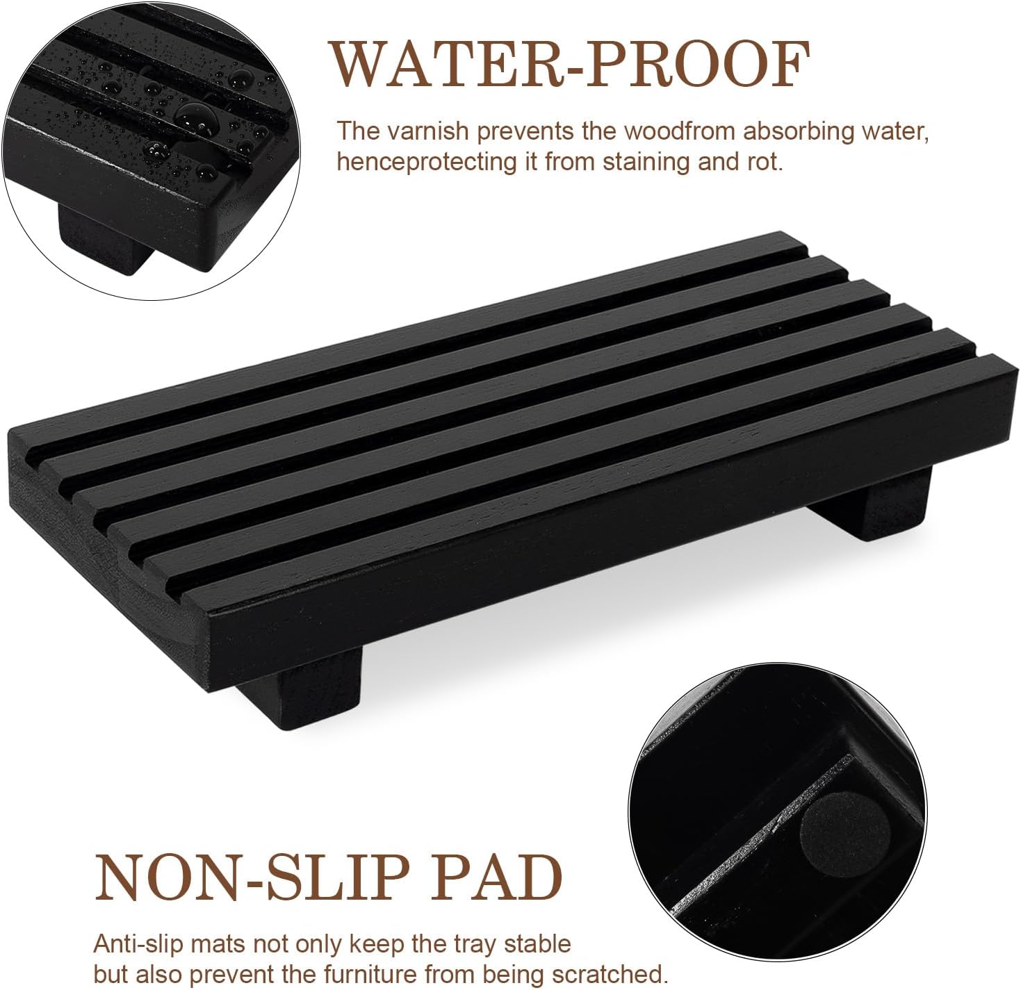 Durable Wooden Bathroom Tray Pedestal Stand for Kitchen Bathroom
