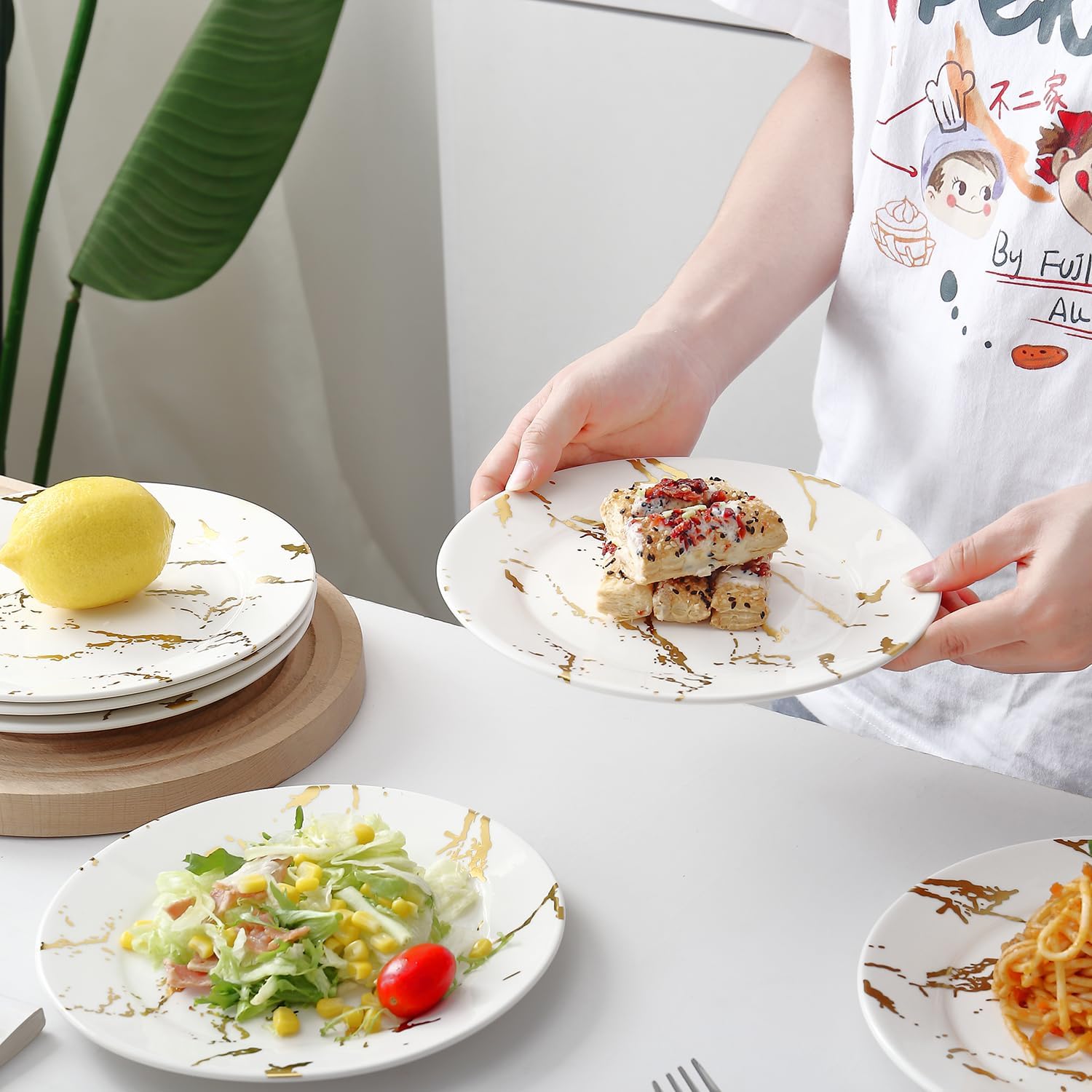 Loymokinar 10-Inch Ceramic Plates Set of 6