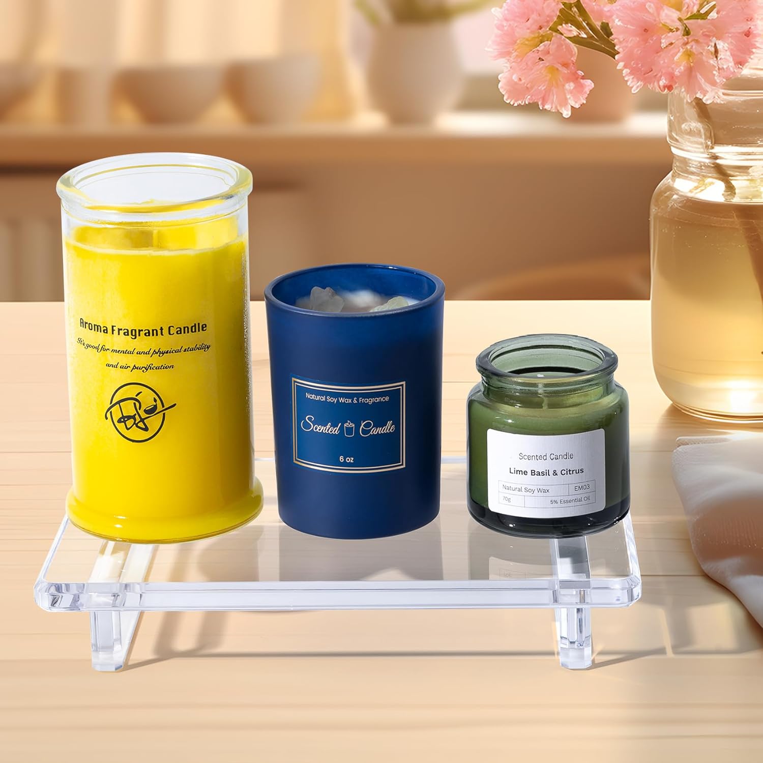 Sturdy Acrylic Bathroom Counter Organizer Durable Sink Organizer for Kitchen Bathroom Space-Efficient Aesthetic Design