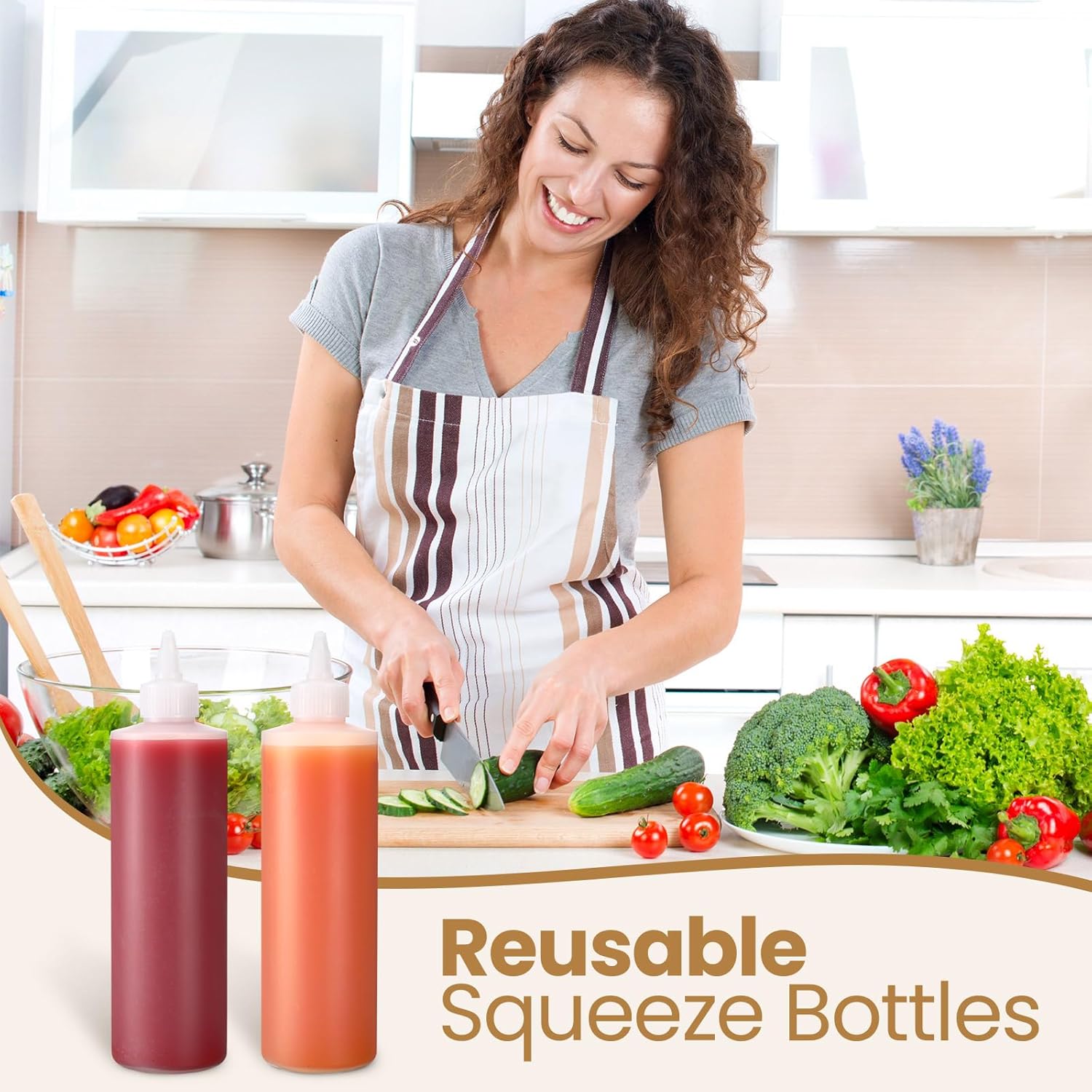 Irenare 30-Piece Plast Squeeze Bottles for Sauces