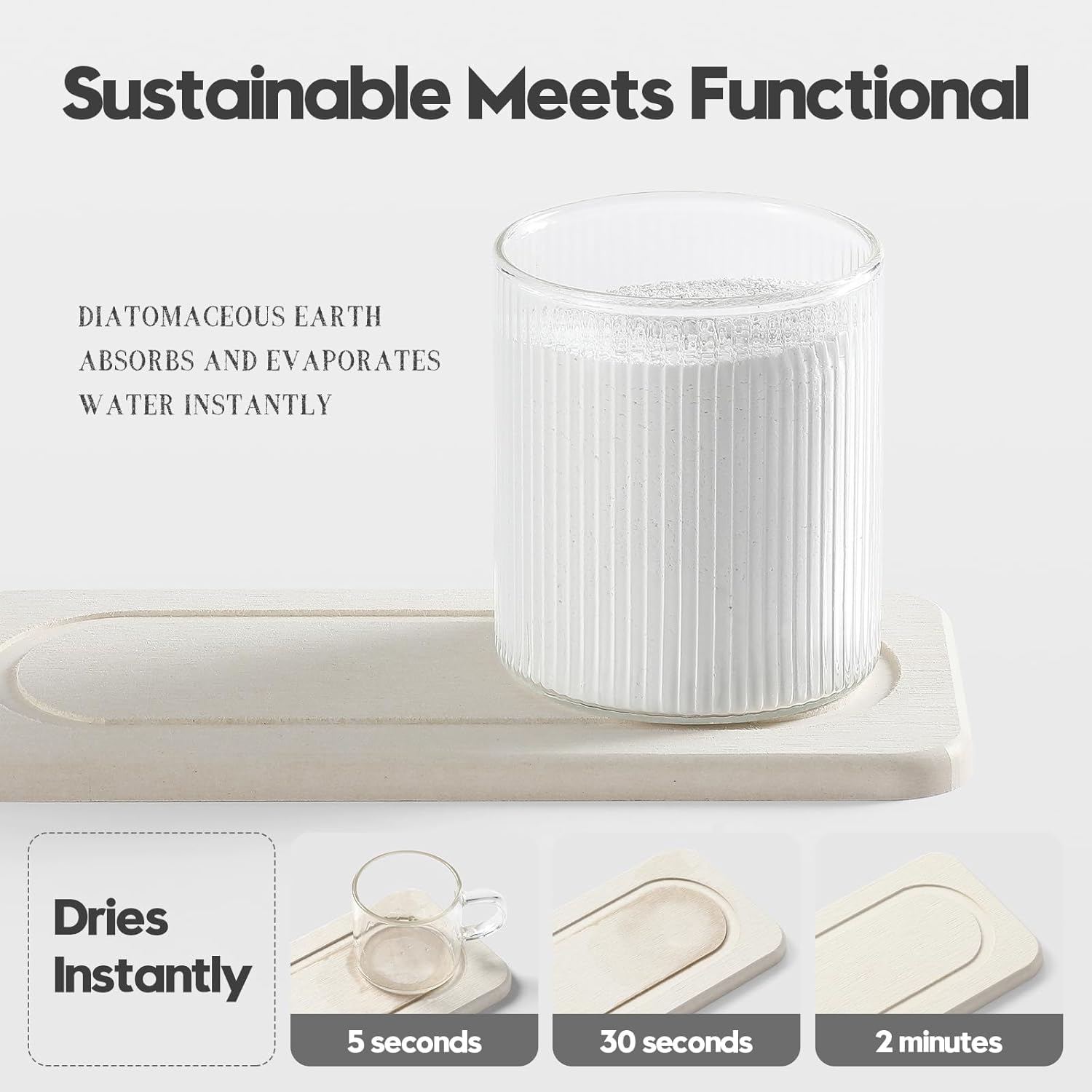 2-Pack Diatomite Stone Sink Tray Kitchen Bathroom Organizer Eco-Friendly Sink Mat