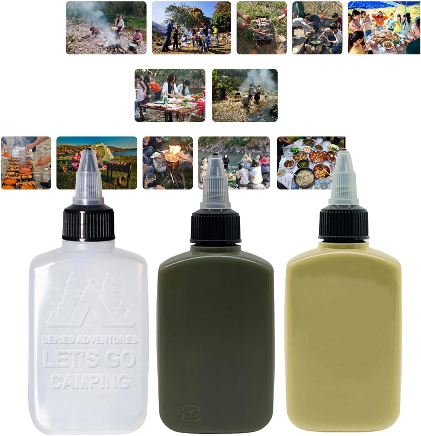Small Squeeze Bottles Tote Travel Oil Jar 100ml for Camping Kitchen Cooking