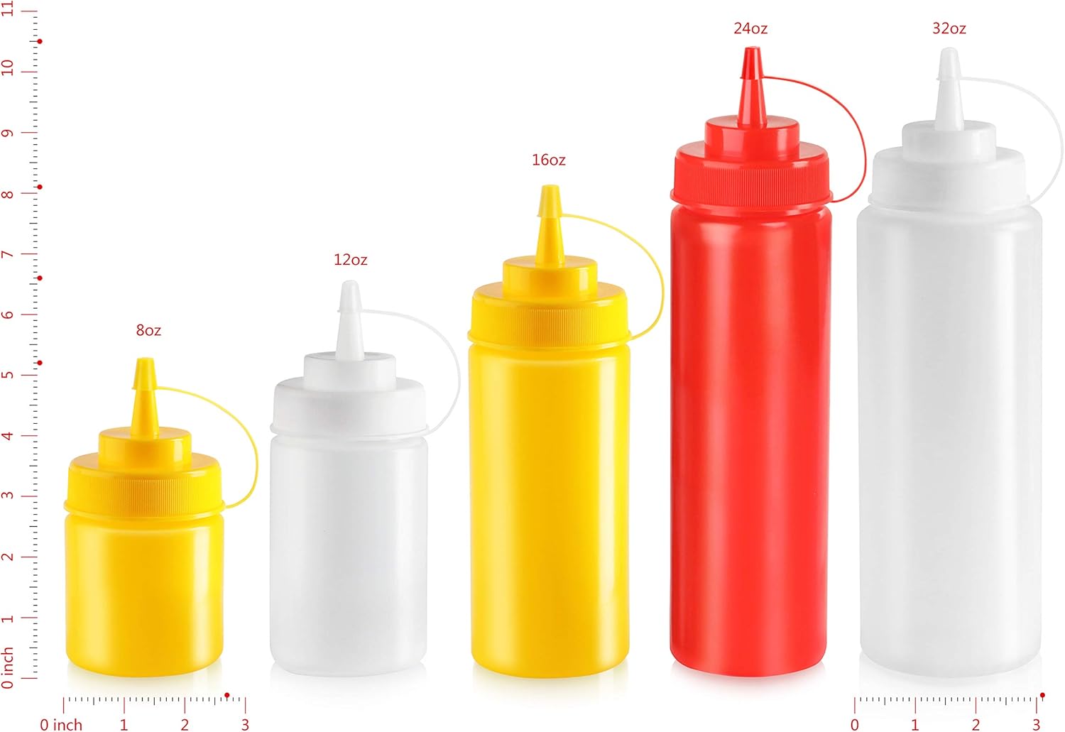 New Star Foodservice 32 oz Squeeze Bottles Pack of 6 Yellow