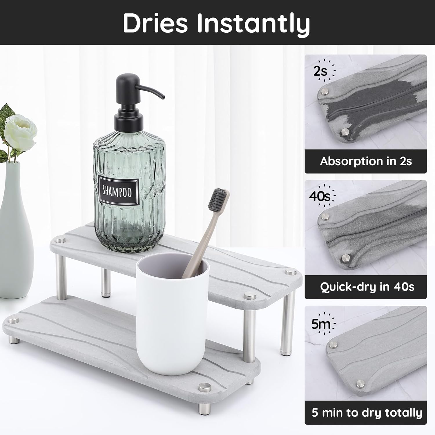 Durable Quick-Dry Vanity Tray