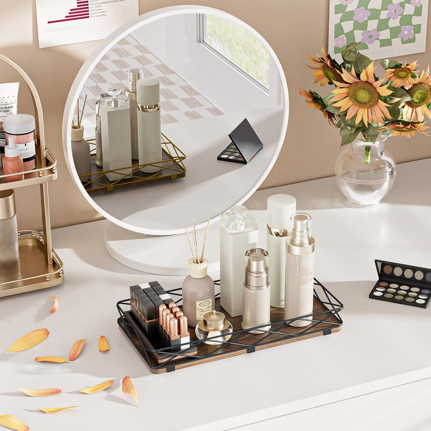 Lixple 13 Metal and Wood Toilet Tank Organizer