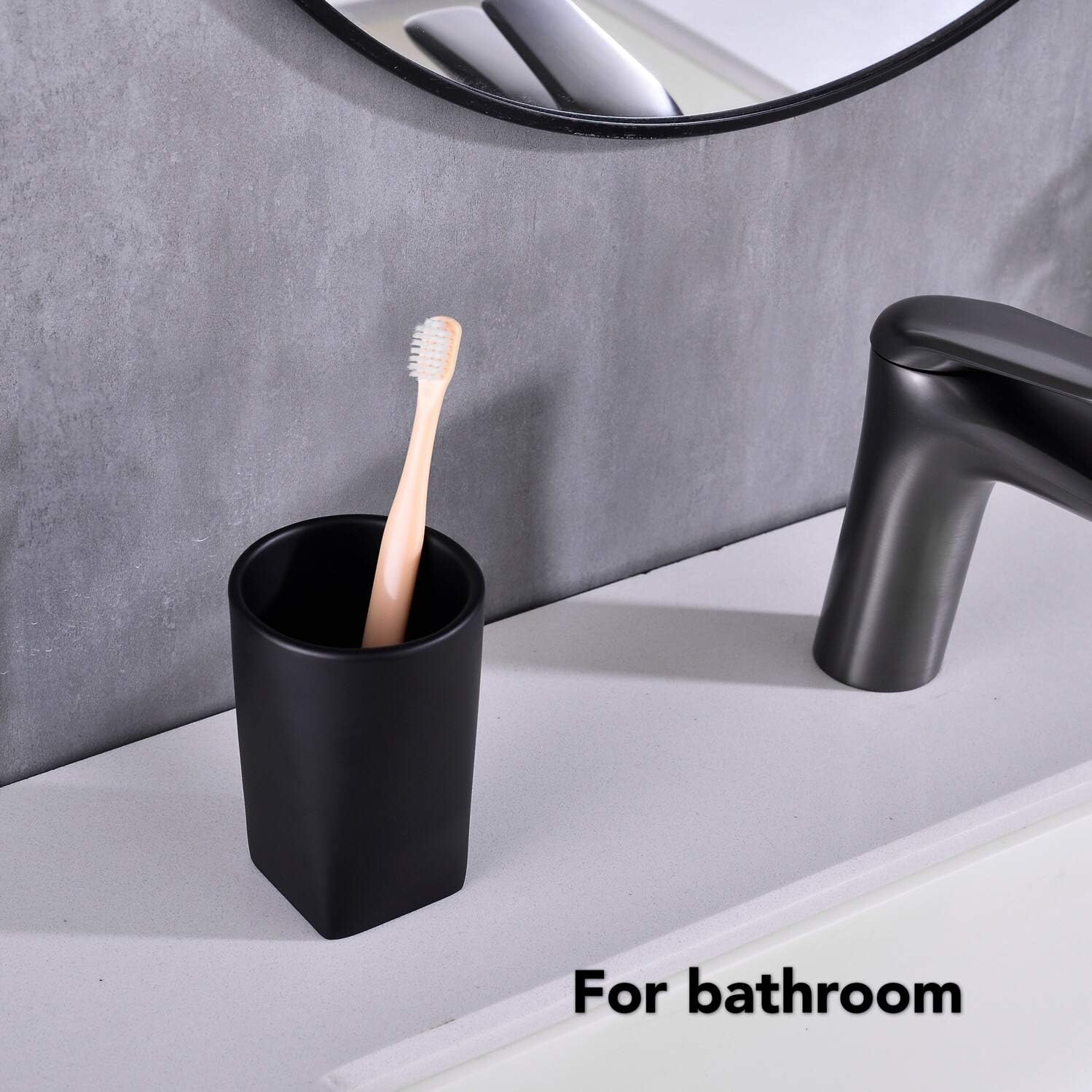 Stylish Bath Tumbler Resin Cup with Modern Design Matte Black