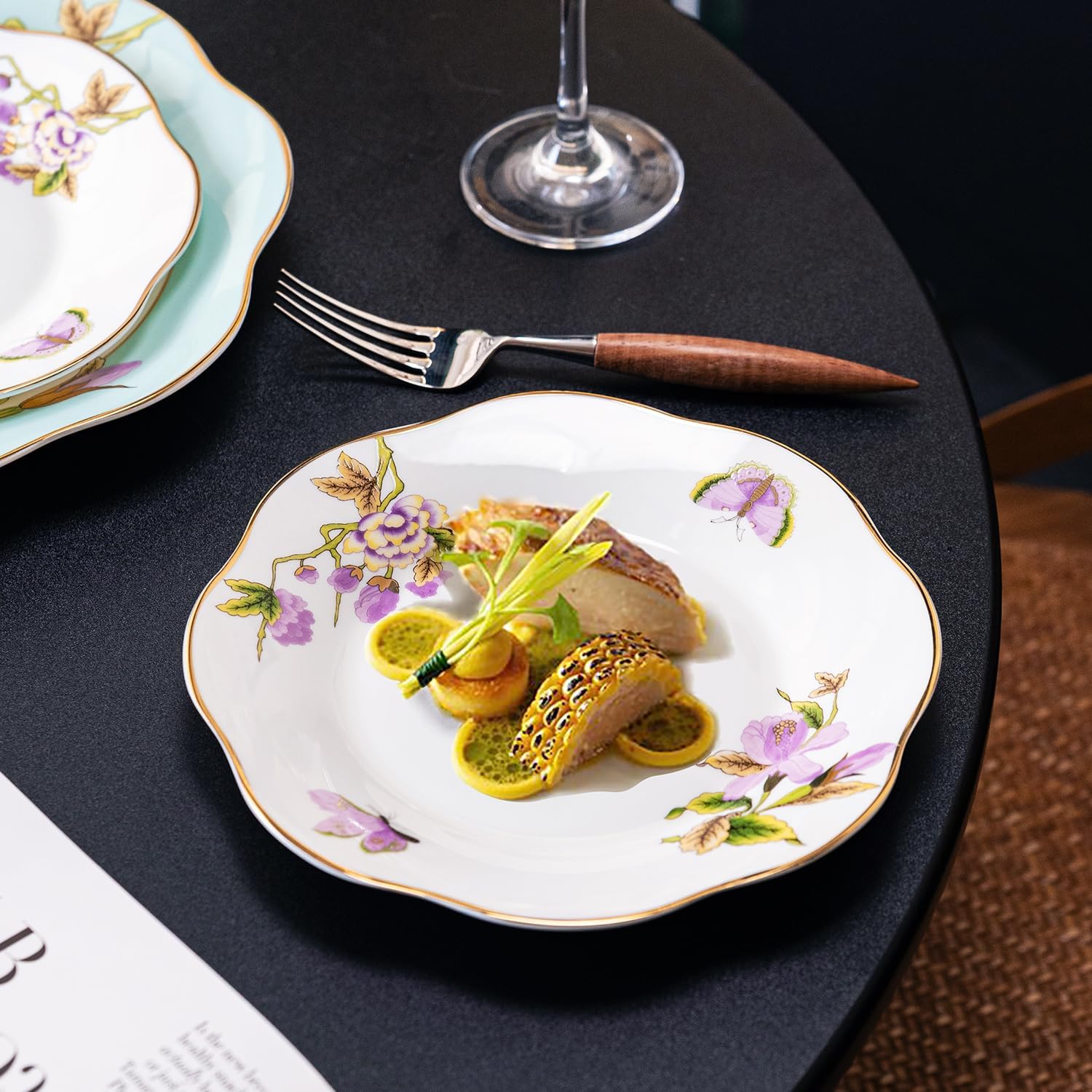 YALONG Ceramic 8-Inch Appetizer Plates china Stackable Set of 2