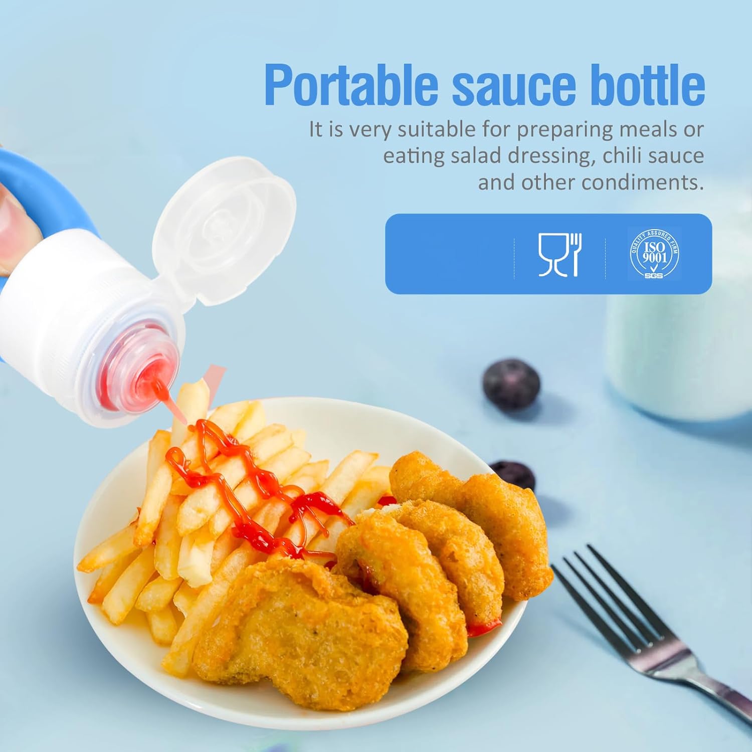 portable 2oz salad dressing bottles set